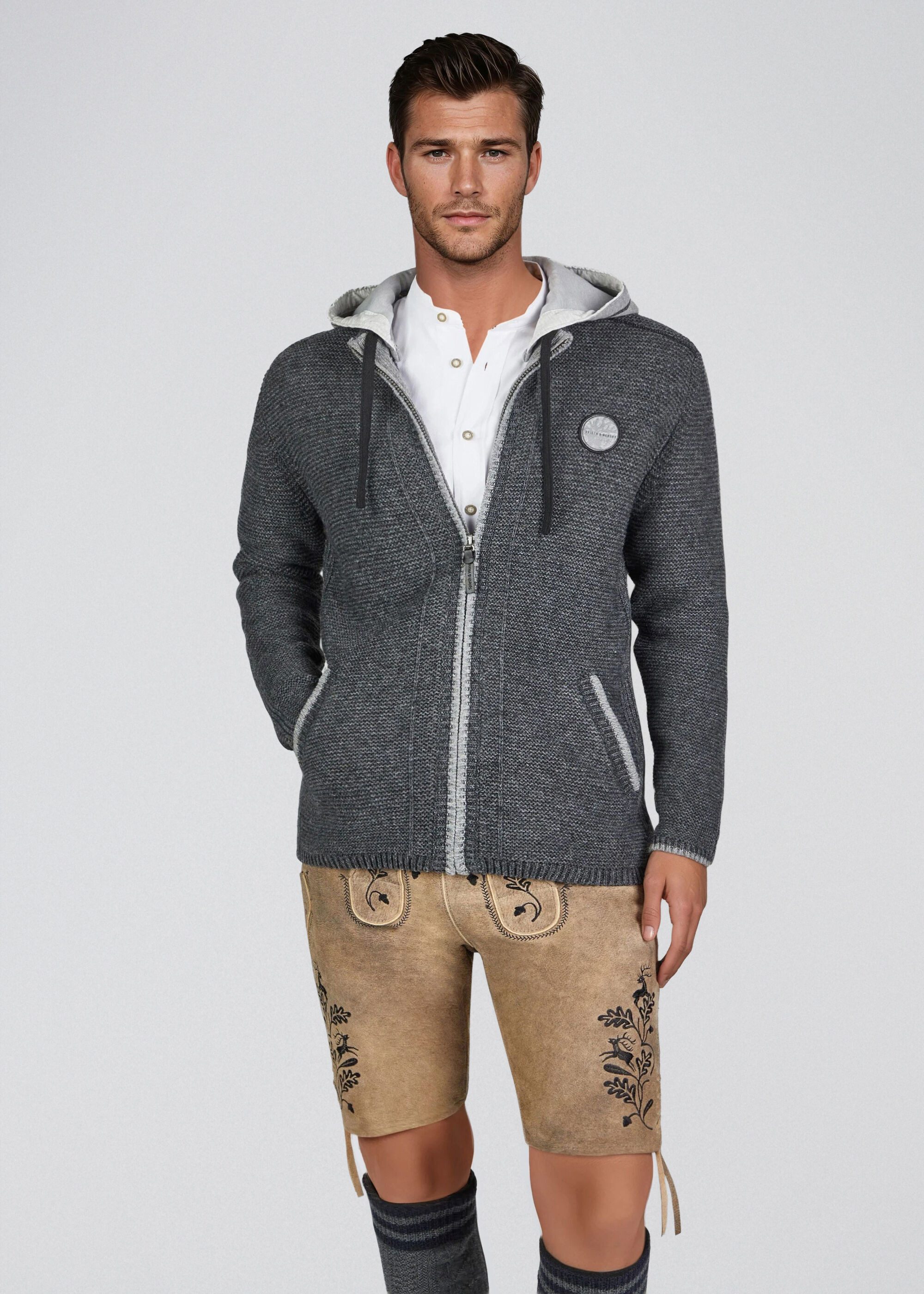 Spieth & Wensky Trachtenstrickjacke Echo (1-tlg) im unifarbenen Design