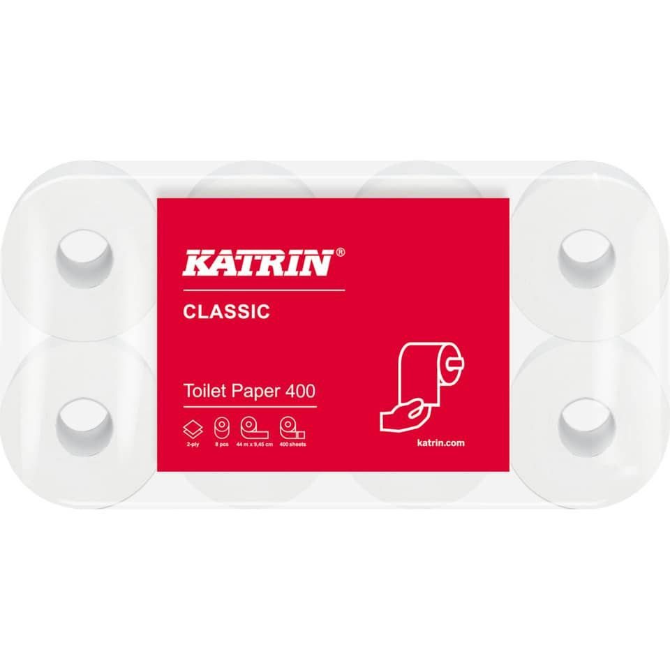 KATRIN Toilettenpapier Toilettenpapier Classic Toilet 400 - 2-lagig weiß 6x 8 Rollen à 400 Bl