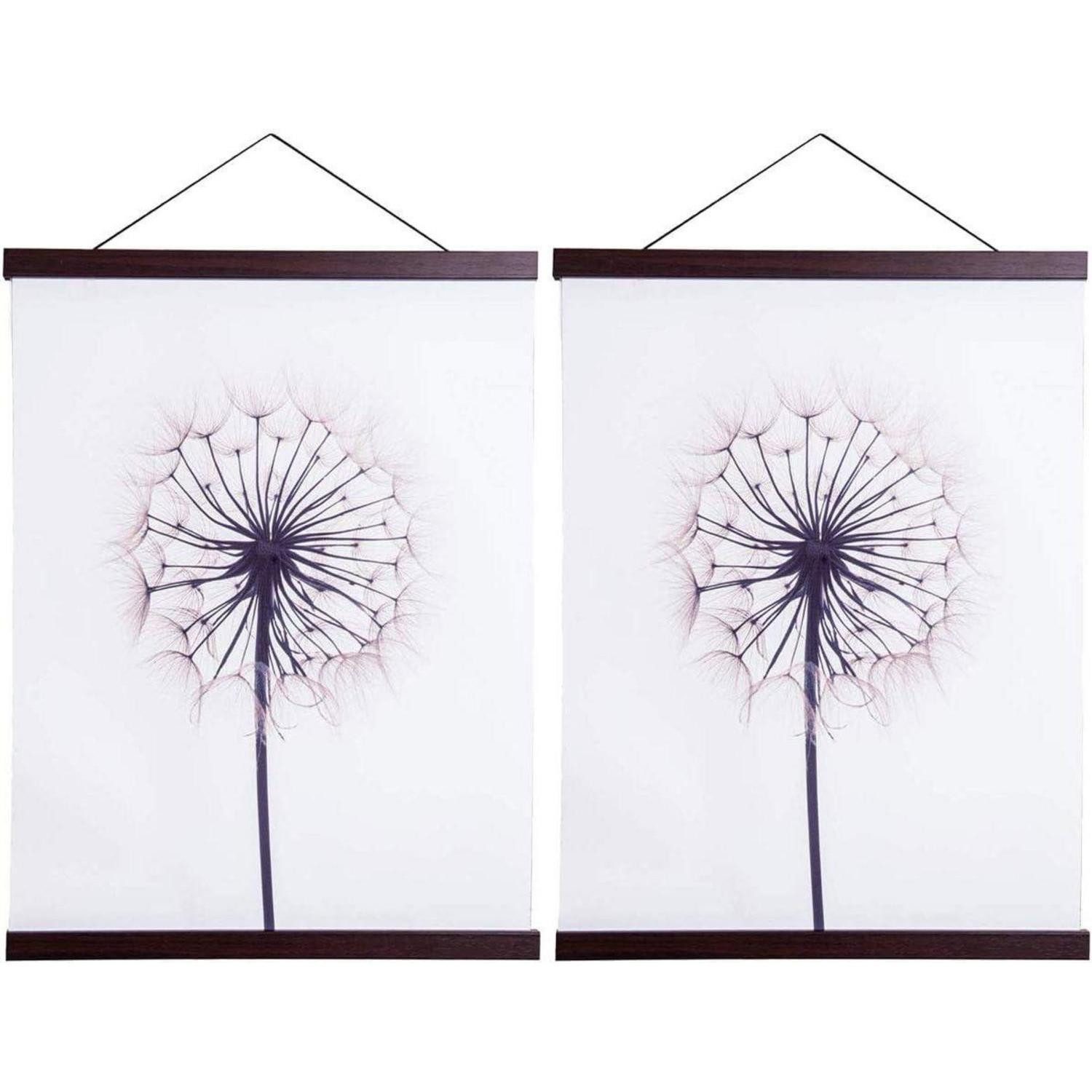 LuxusKollektion Bilderleiste Posterleiste Holz Magnet 100x70cm Nussbaum 100L x 1.8B cm, 2 Packungen