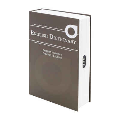 HMF Buchtresor English Dictionary, Buchtresor Geldversteck mit Zahlenschloss, 23,5 x 15,5 x 5,5 cm, Braun