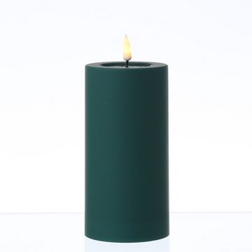 Deluxe Homeart LED-Kerze MIA Deluxe für Außen flackernd H: 15cm D: 7,5cm outdoor dunkelgrün (1-tlg)