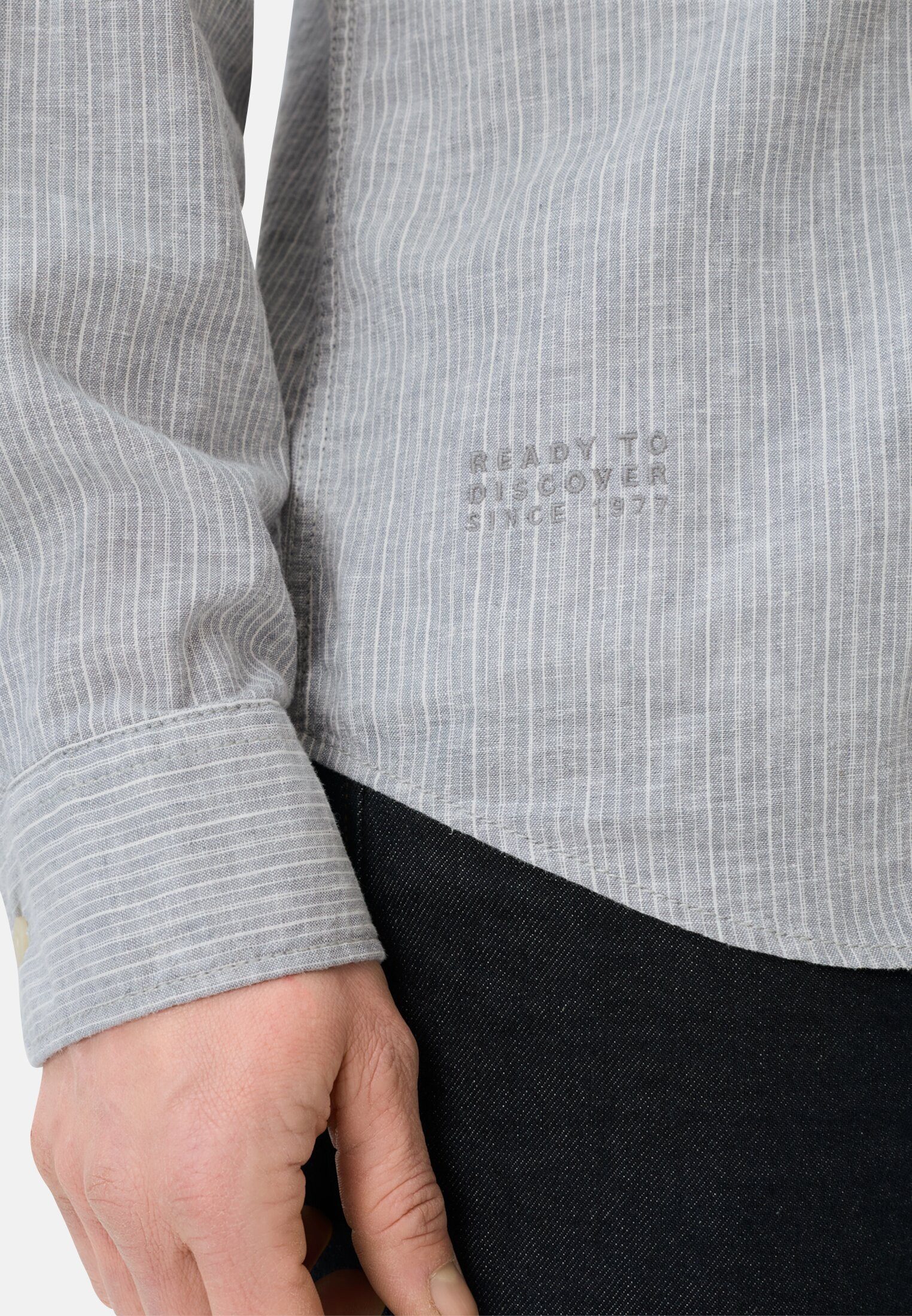 camel active Leinenhemd aus Leinenmix Langarm Button-Down