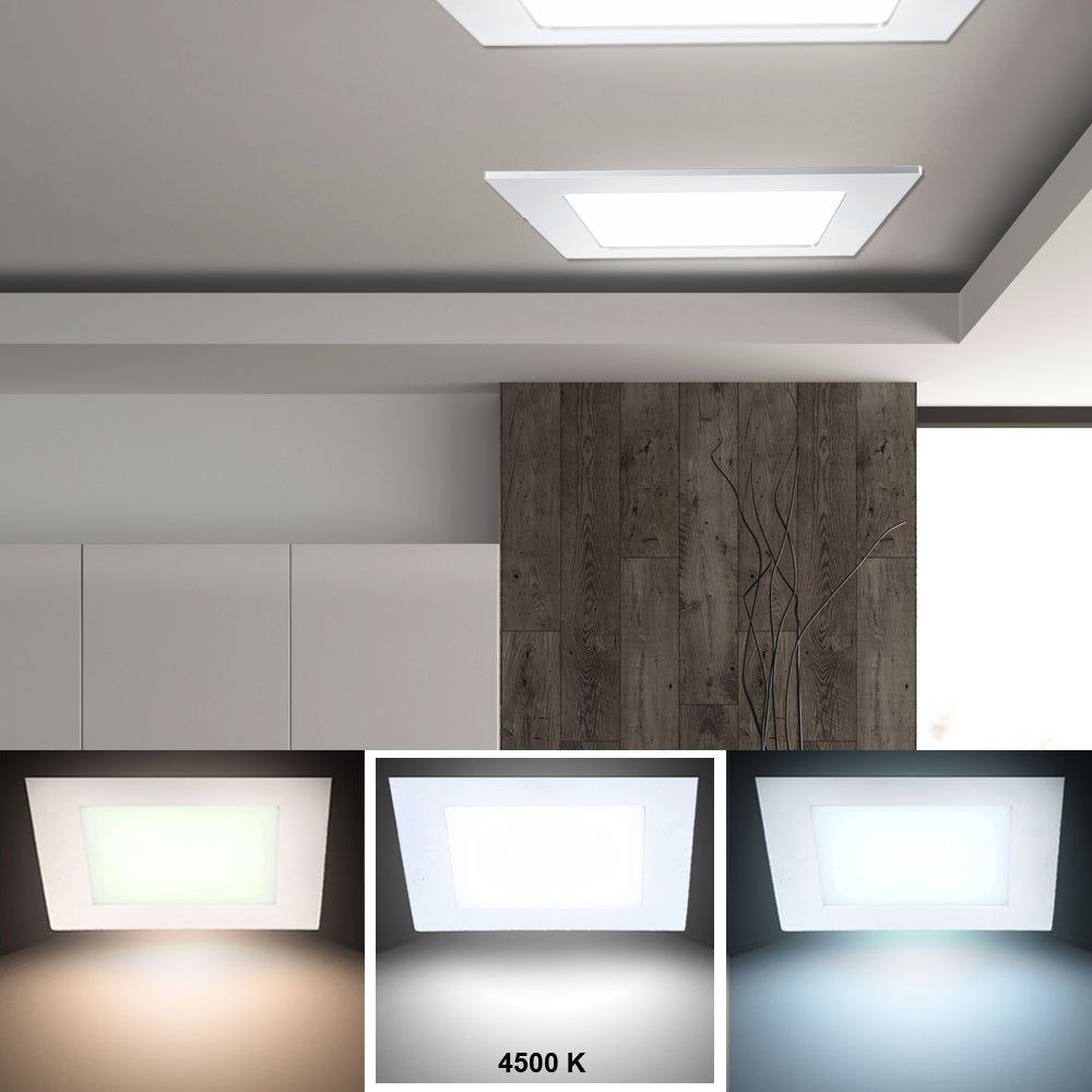 V-TAC LED Panel, LED-Leuchtmittel fest verbaut, Neutralweiß, 18W LED Decken  Panel Einbau Büro Wohn Raum Leuchte Alu Raster