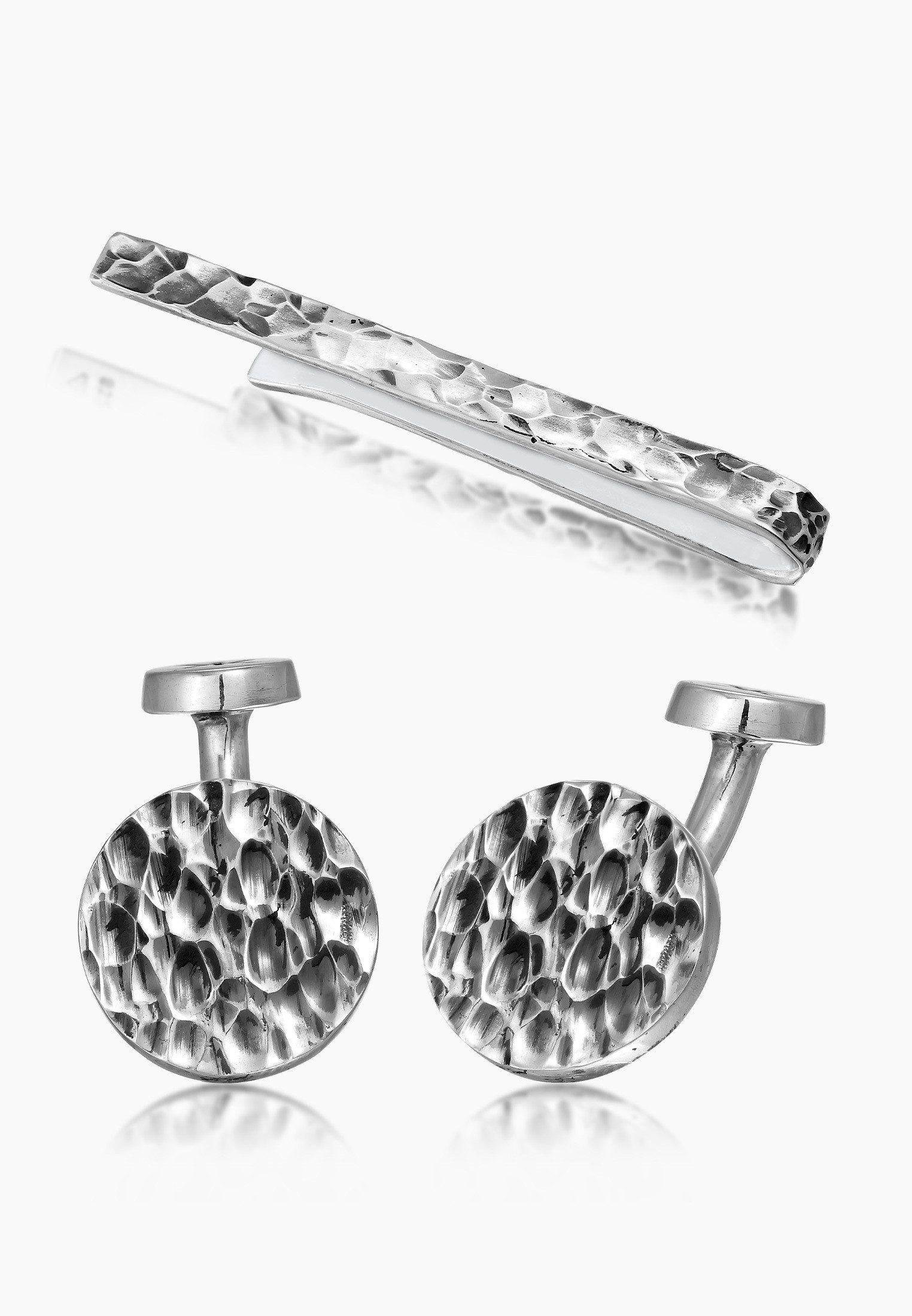 Kuzzoi Manschettenknöpfe Manschettenknöpfe Krawattennadel Set Silber günstig online kaufen