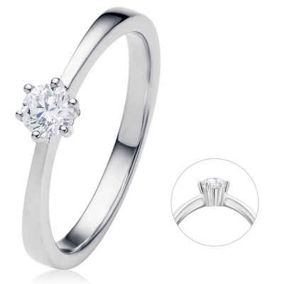 ONE ELEMENT Diamantring 0.2 ct Diamant Brillant Ring aus 750 Weißgold, Damen Gold Schmuck