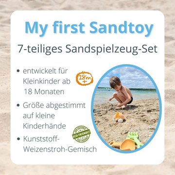 alldoro Sandform-Set 60175, (7-teilig), Erstes Sandkastenspielzeug für Kleinkinder, mit Eimer, ecofriendly