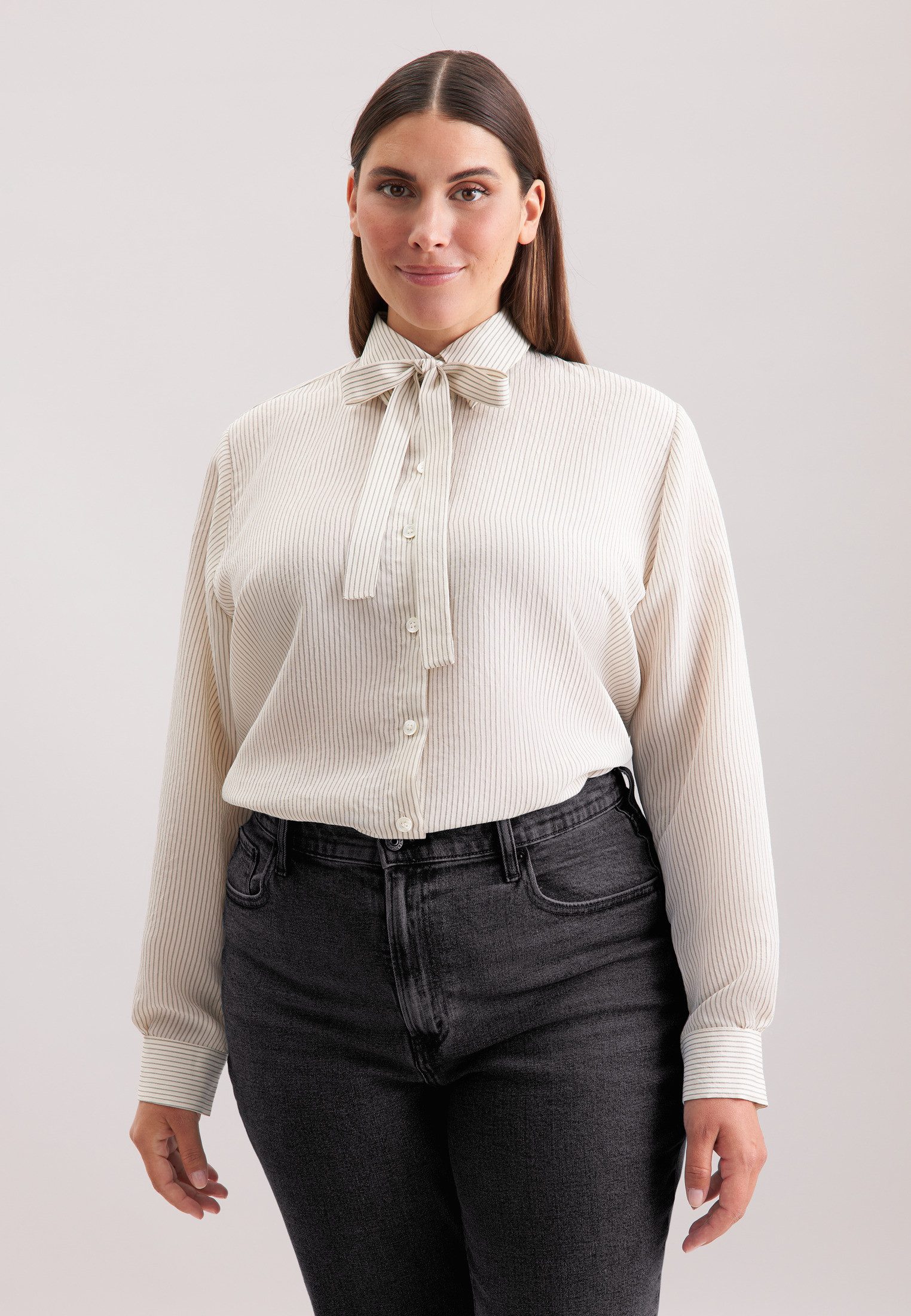 seidensticker Hemdbluse Schwarze Rose 1/1 Gestreift