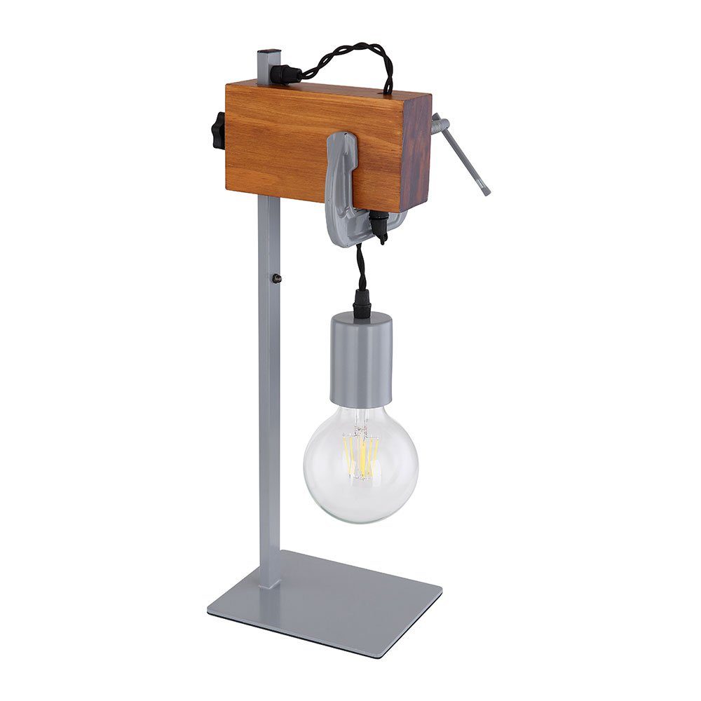 Industrial Tischleuchte Retro Holz Nachttischlampe nicht Design Tischleuchte, Tischlampe LED etc-shop inklusive, Leuchtmittel