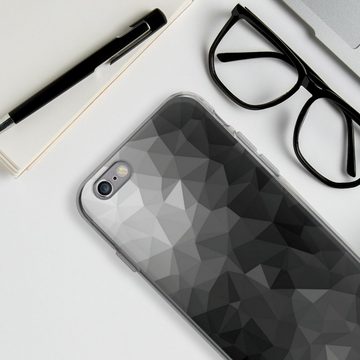 DeinDesign Handyhülle Mosaik Muster Tarnmuster Polygonal Mosaic Schwarz/Weiß, Apple iPhone 6 Silikon Hülle Bumper Case Handy Schutzhülle
