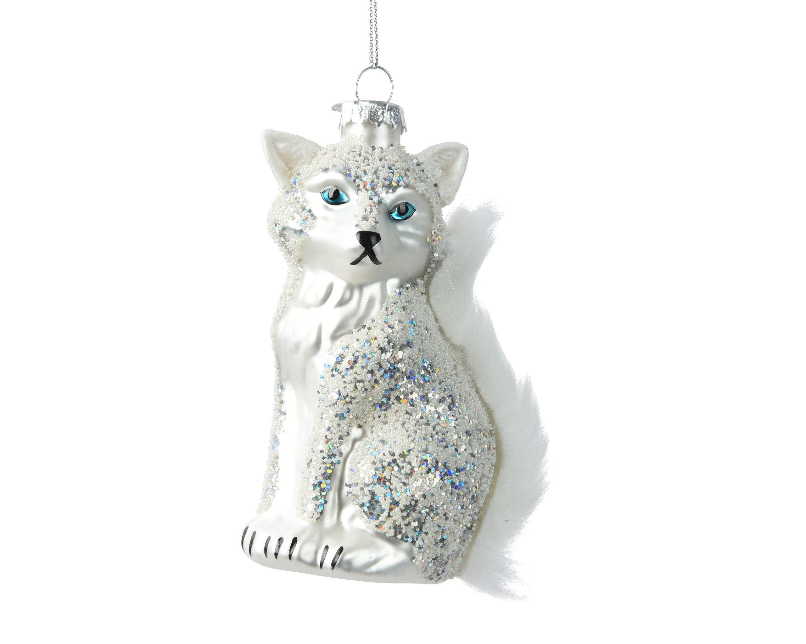 Kaemingk Christbaumschmuck, Christbaumschmuck Glas 11,2cm Polarfuchs Figur günstig online kaufen