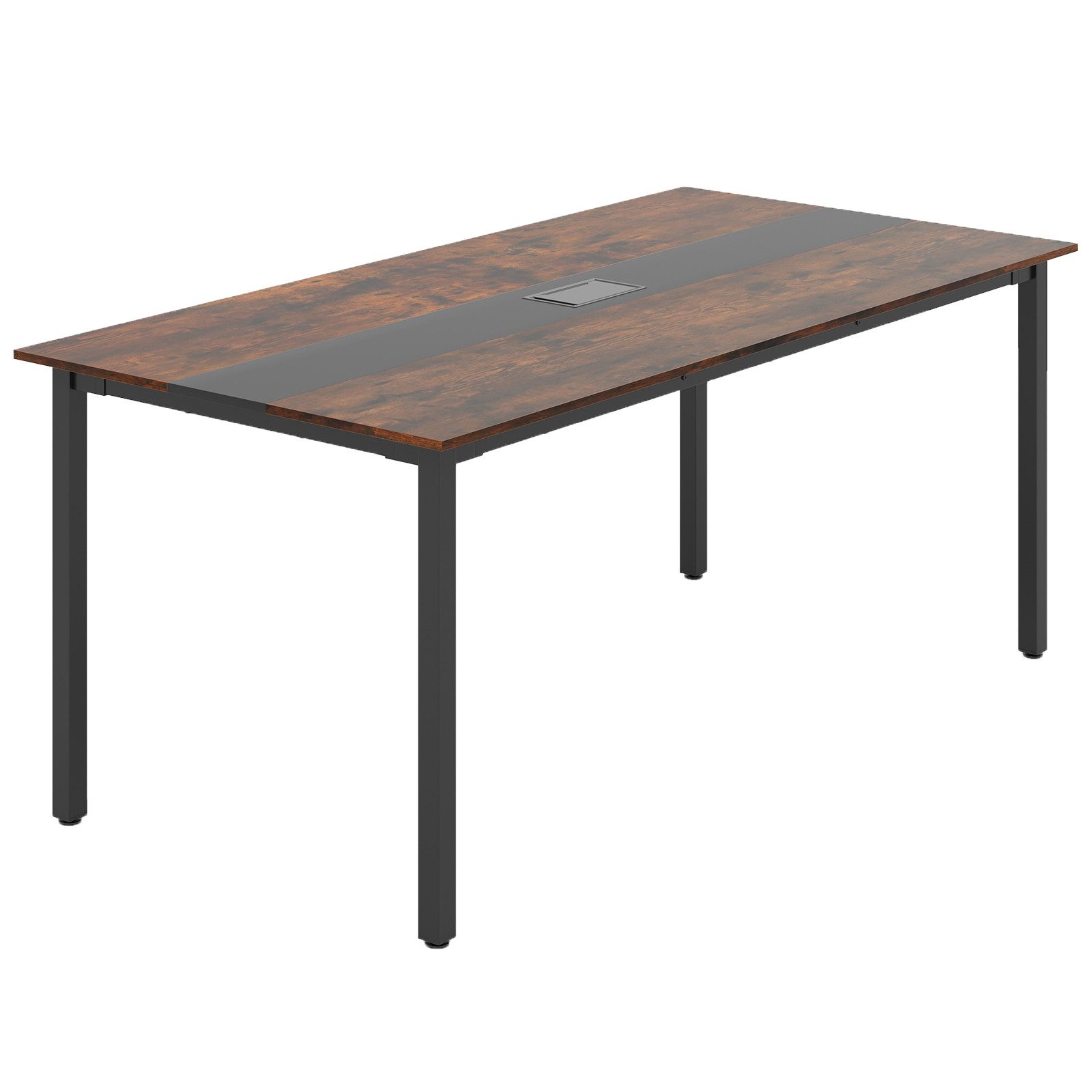 COSTWAY Konferenztisch, mit Kabeldurchführung 180x90cm für 8-10 Personen