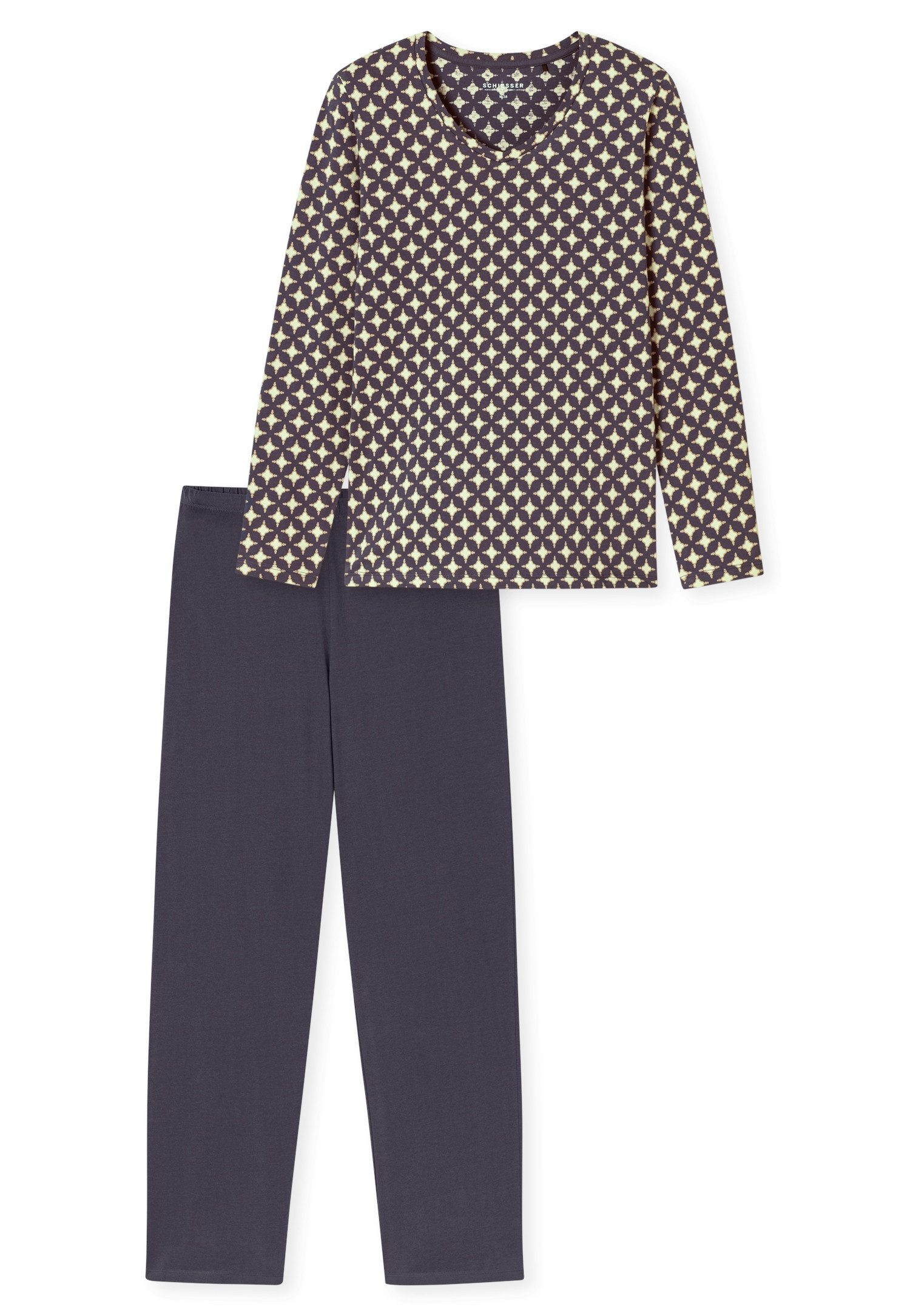 Schiesser Schlafanzug Comfort Essentials (2 tlg) V-Ausschnitt, Baumwolle, l günstig online kaufen