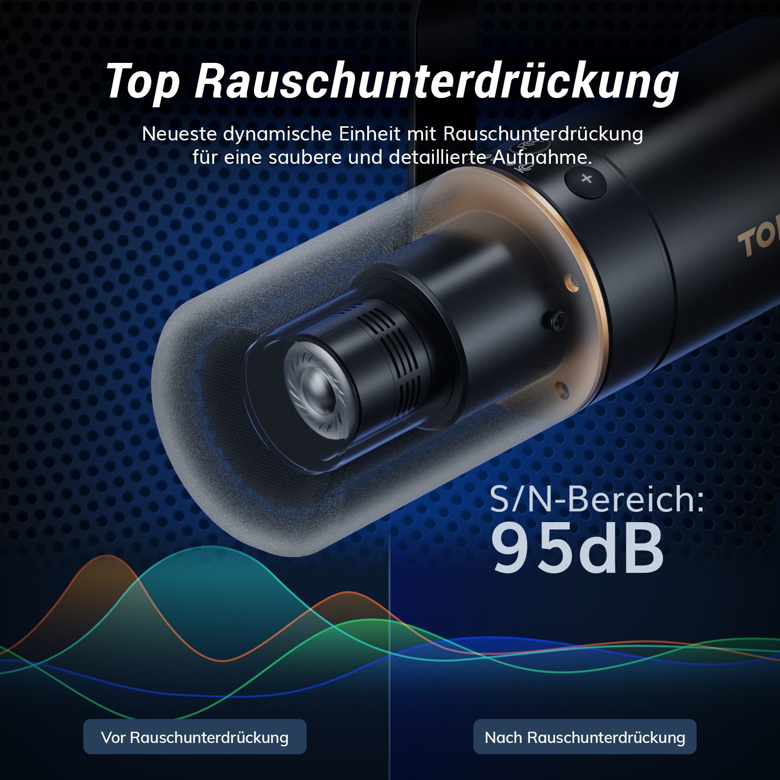 TONOR Mikrofon Dynamisches Mikrofon PC Microphone Gaming Mikrofon TD510