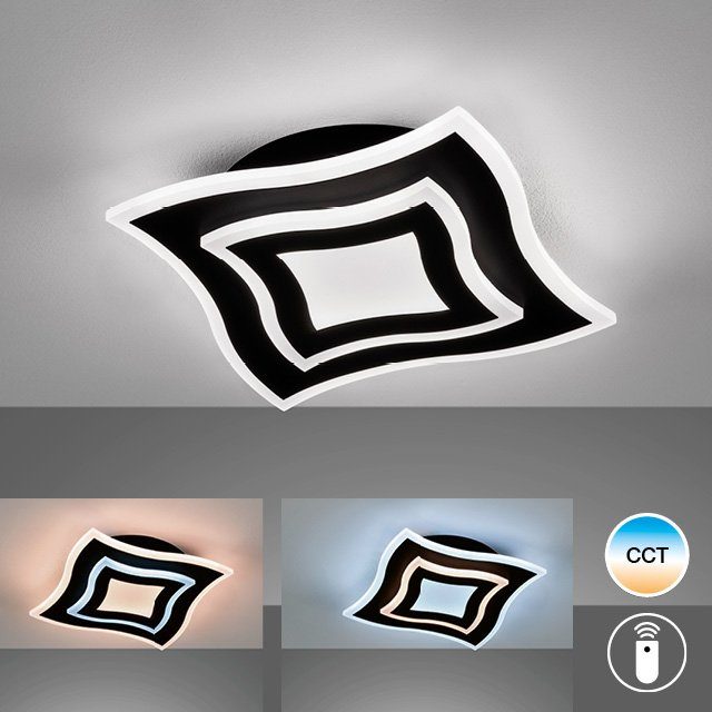 FISCHER & HONSEL LED Deckenleuchte Gorden, CCT - über Fernbedienung, LED fest integriert, warmweiß - kaltweiß