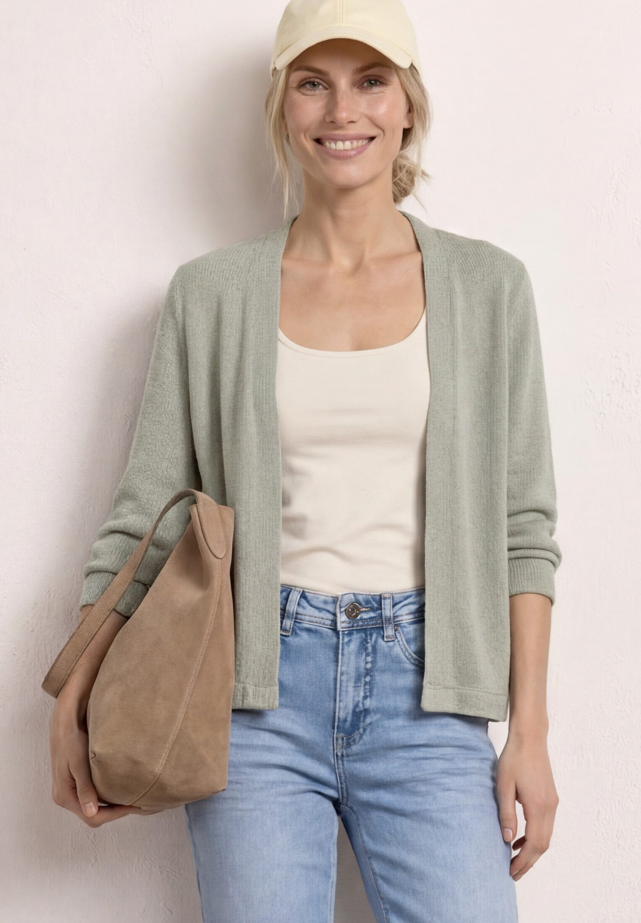 STREET ONE Cardigan aus elastischem Materialmix