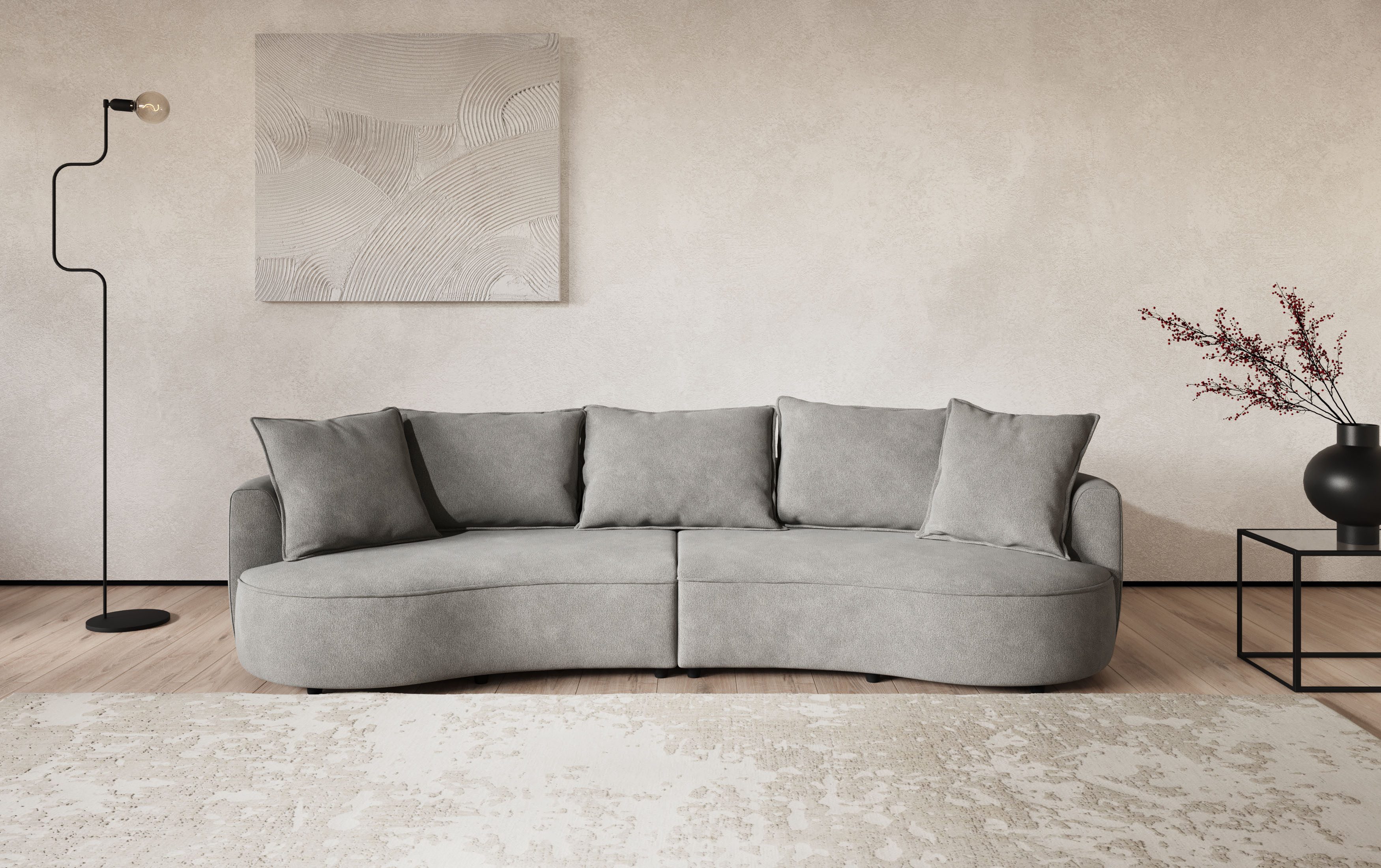 OTTO home Loungesofa Sana, Breite 296 cm, Loungesofa mit Wellenunterfederung