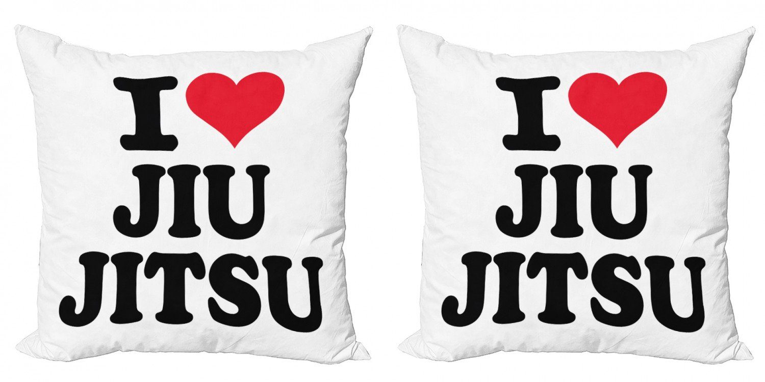 Love Jiu (2 I Accent Digitaldruck, Abakuhaus Typography Jitsu Stück), Kissenbezüge Doppelseitiger Modern