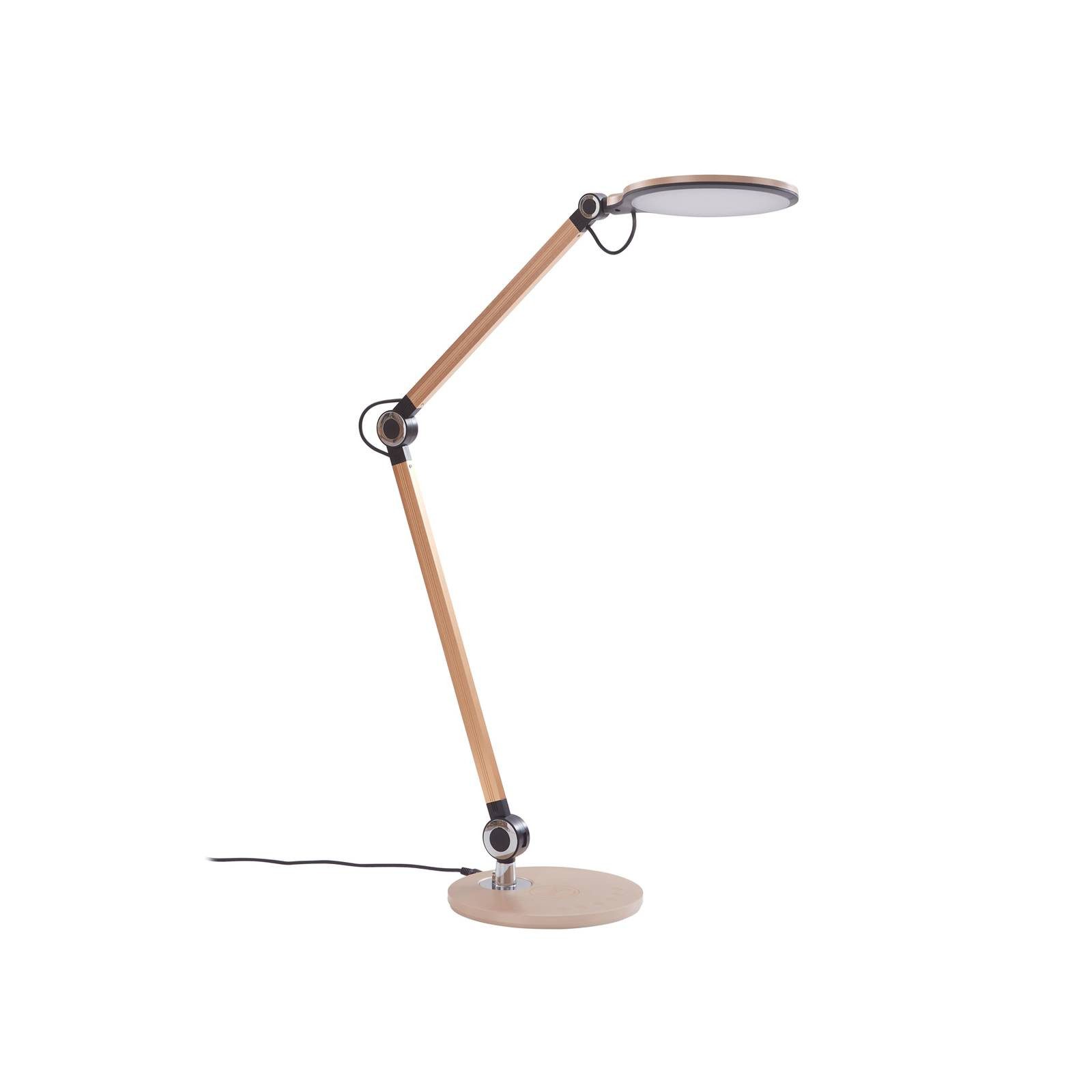 Lindby Schreibtischlampe Nyxaris, LED, Kunststoff Gold / Messing Farbwechsel warmweiß / tageslicht IP20, 1 x 6,6, W LED, Farbwechsel warmweiß / tageslicht