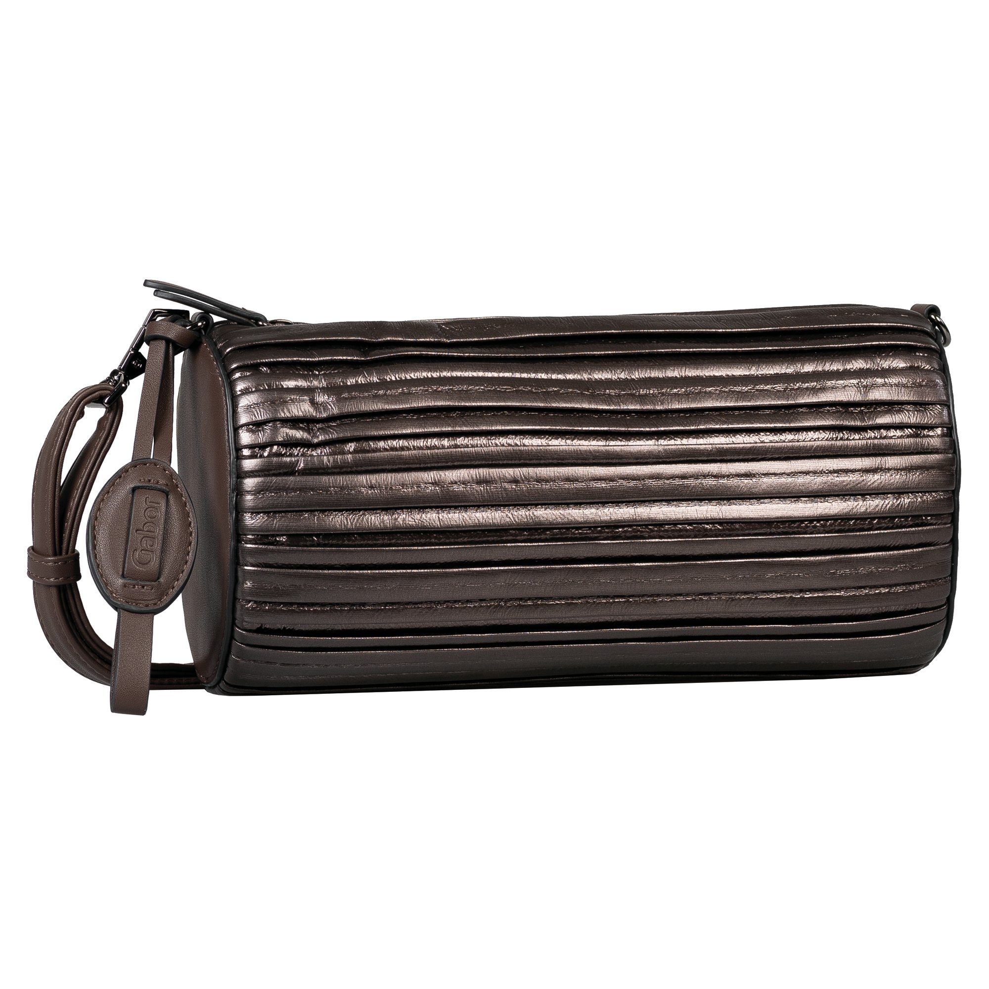 Handtasche GABOR NICOLA Barrel-Bag Umhängetasche, 26x9x12,5- metallic brown