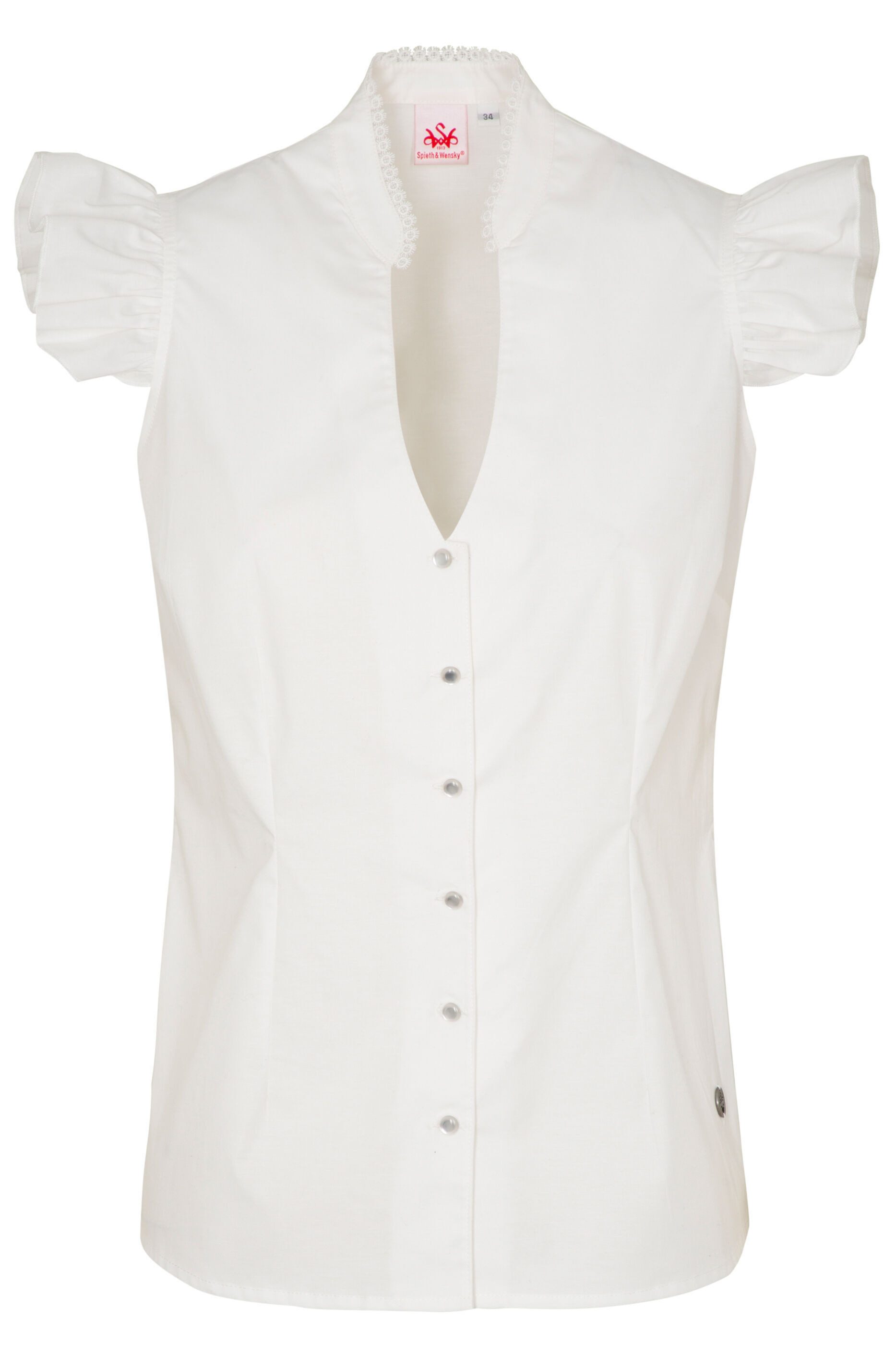 Spieth & Wensky Dirndlbluse Trachtenbluse "Frisbee" (1-tlg) mit überschnitt günstig online kaufen