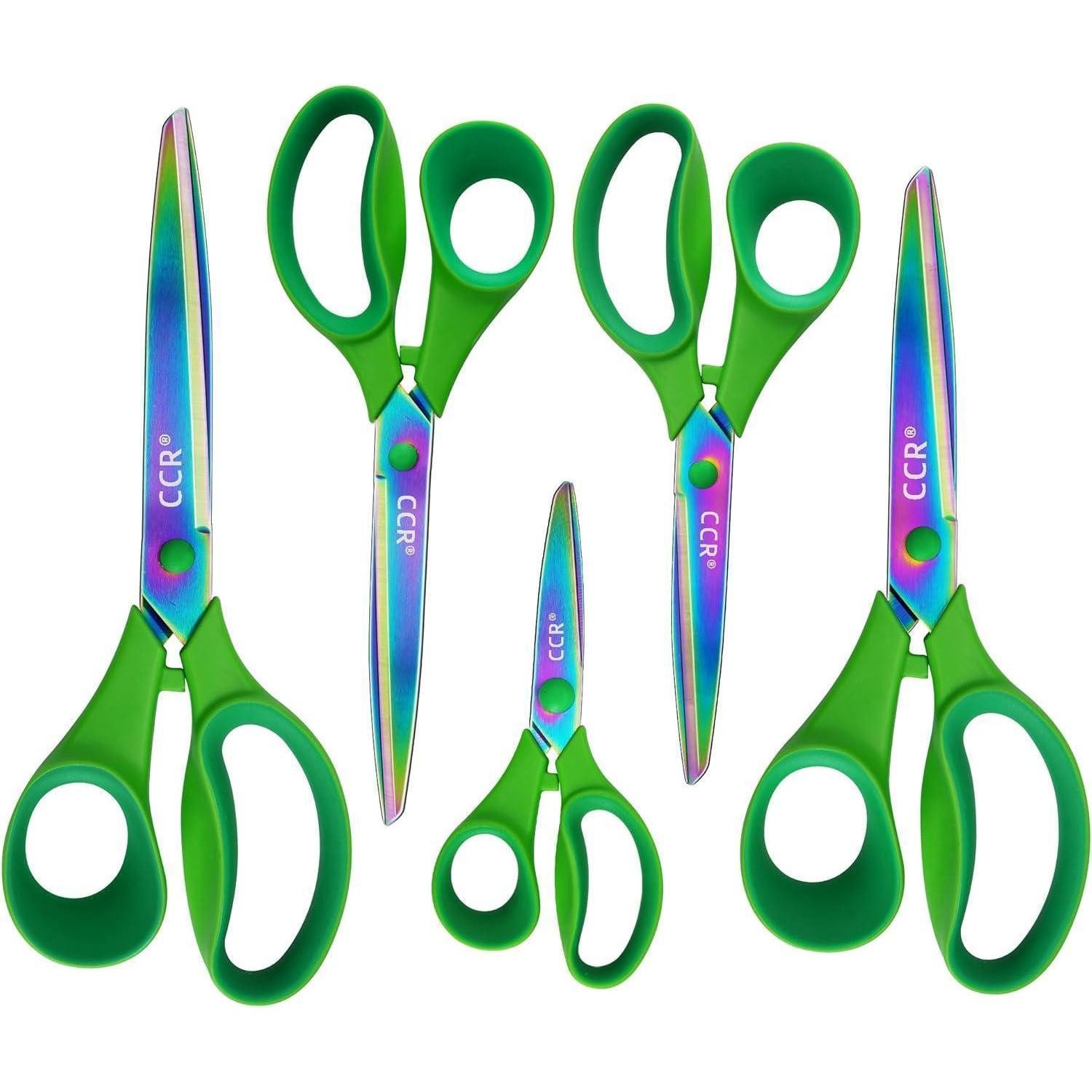 LuxusKollektion Bastelscheren Multifunktionale Titaniumbeschichtete Mehrzweck Scheren Set, 5er Pack