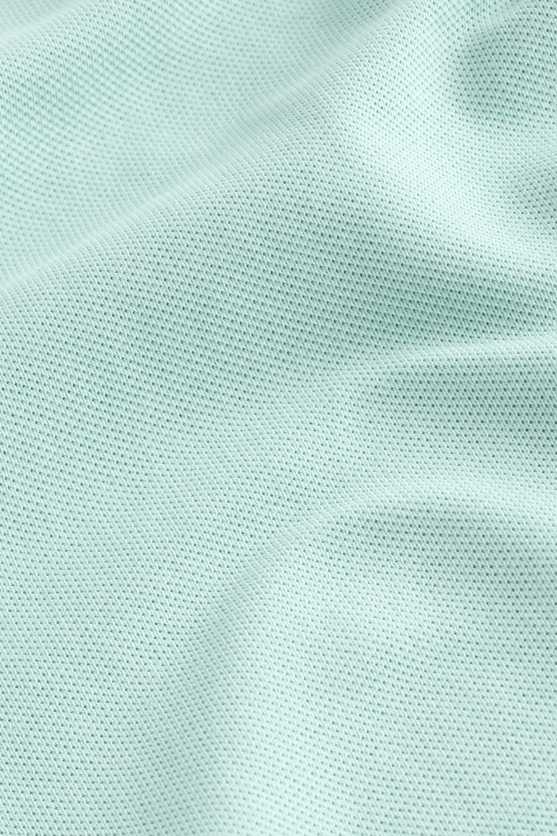 Collar Kragenstreifen Regular im mit Green Poloshirt Fit (1-tlg) Mint Space Pikee-Poloshirt Next Dye