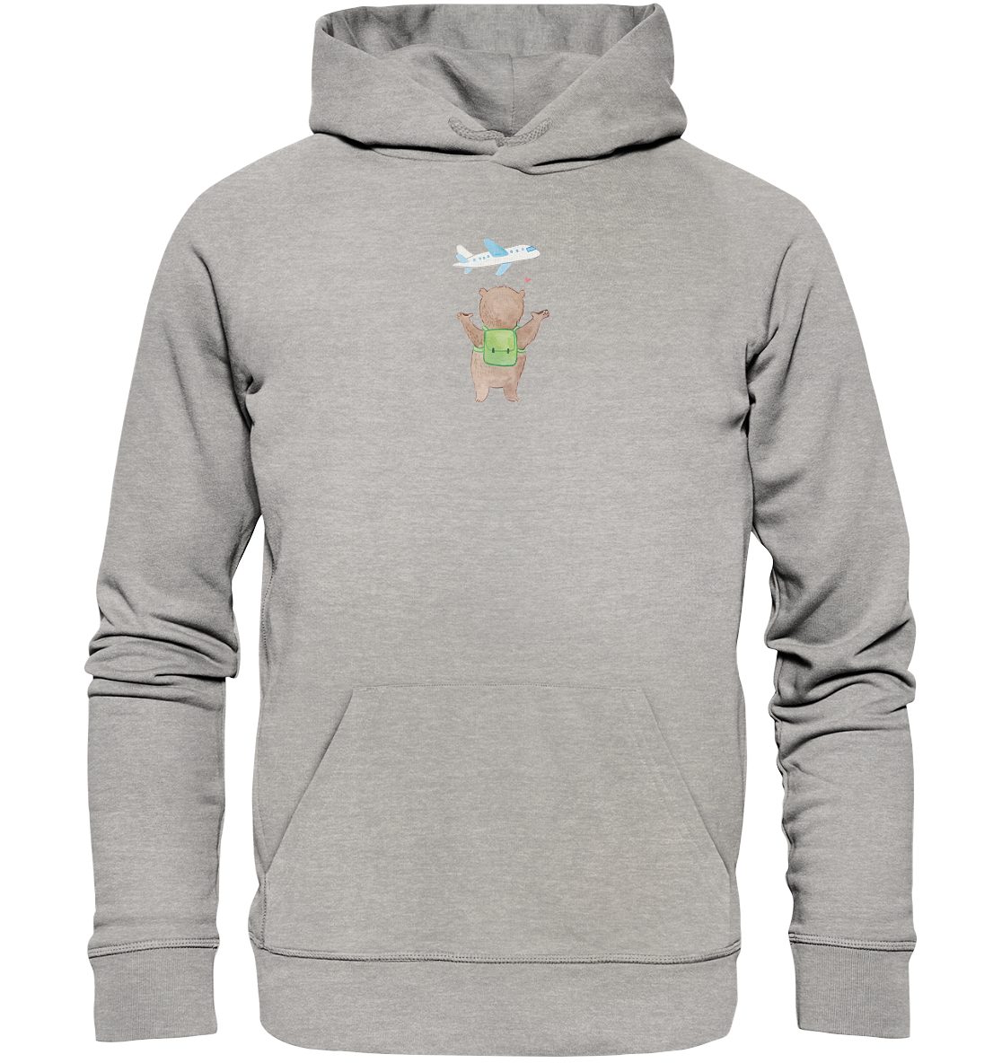 MR. & MRS. PANDA Hoodie Größe L Bär Flugzeug - Heather Grey - Geschenk, Männer Hoodie, Ehefra (1-tlg) Luxuriöser Komfort mehr