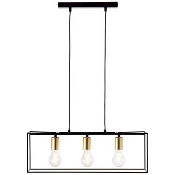 Brilliant Pendelleuchte Arica, Lampe Arica Pendelleuchte 3flg schwarz/messing 3x A60, E27, 60W, gee