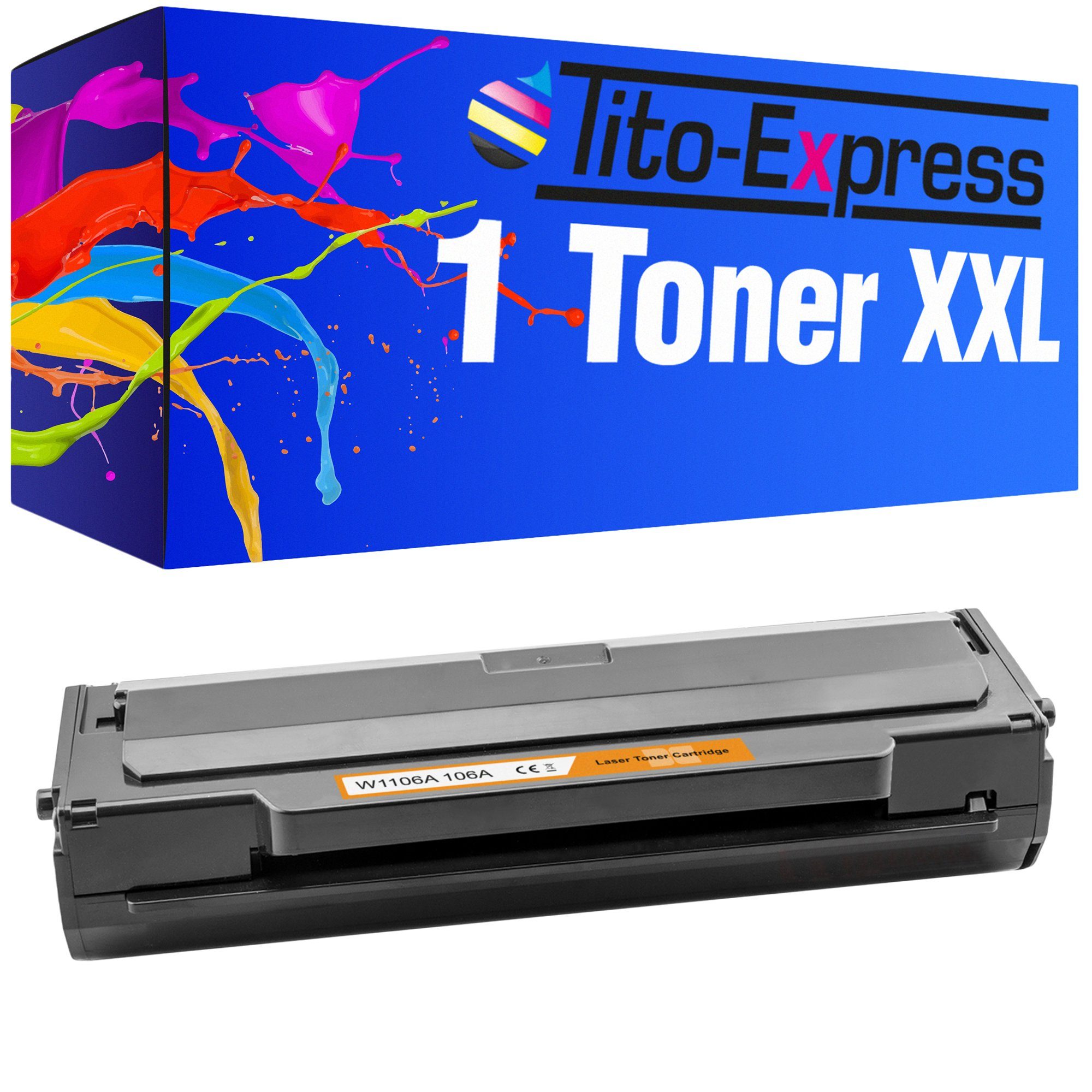 Tito-Express Tonerpatrone ersetzt HP W1106A W 1106 A HP 106A, (1x Black), für Laser MFP 135wg 137fwg 135w 137fnw 135a 107a 107r 135r 107w