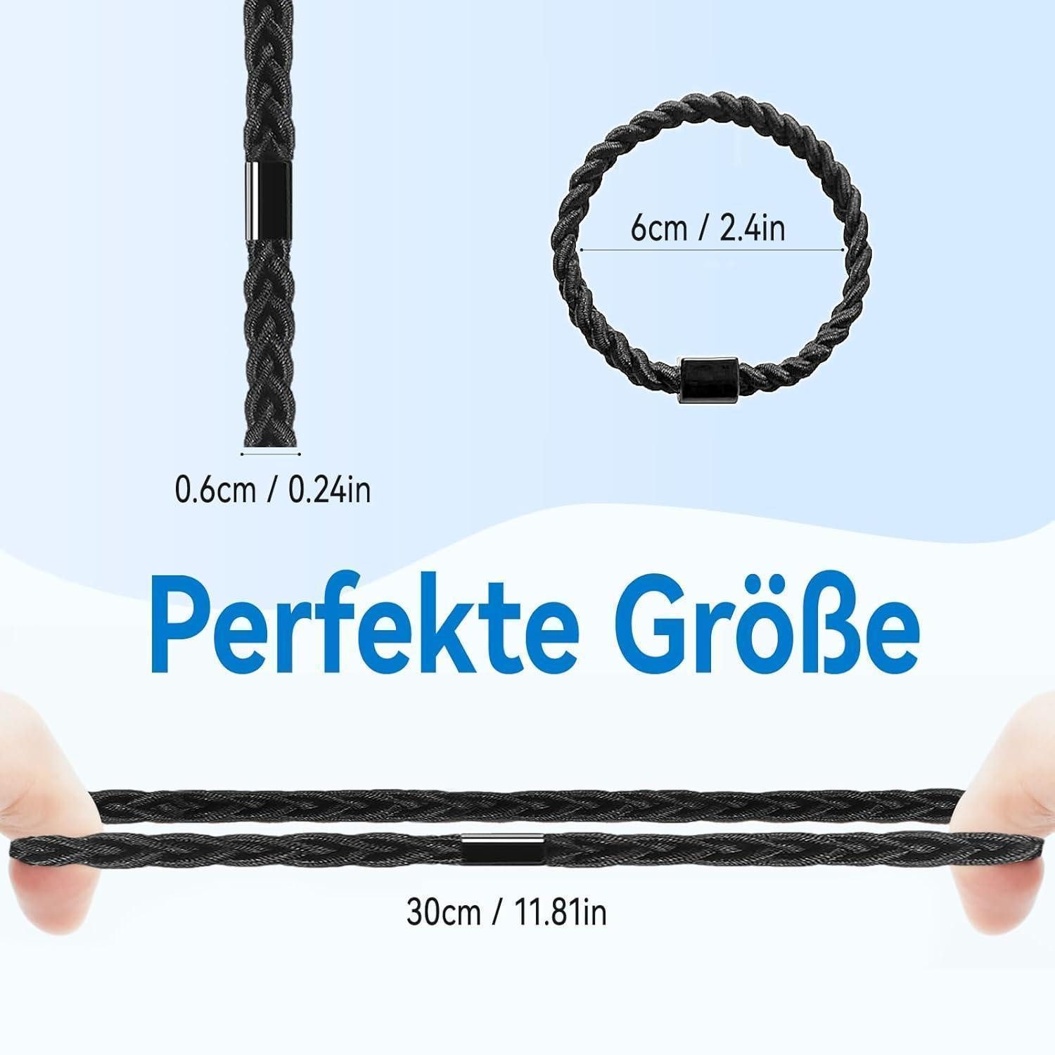 LuxusKollektion Haargummi Herren-Haargummis Schwarz Nylon, 10er Pack - Stilvolles