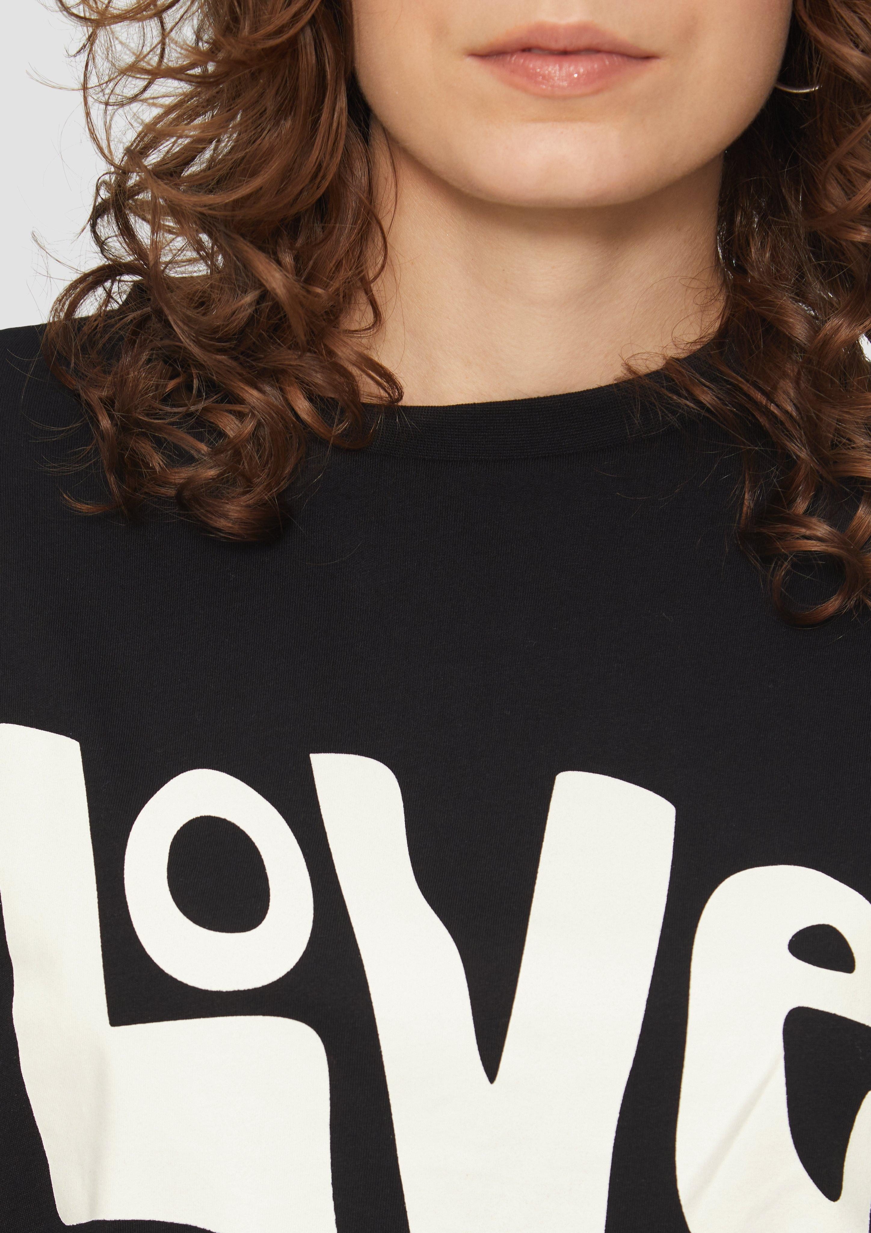 QS Kurzarmshirt Printshirt mit überschnittener Schulter günstig online kaufen
