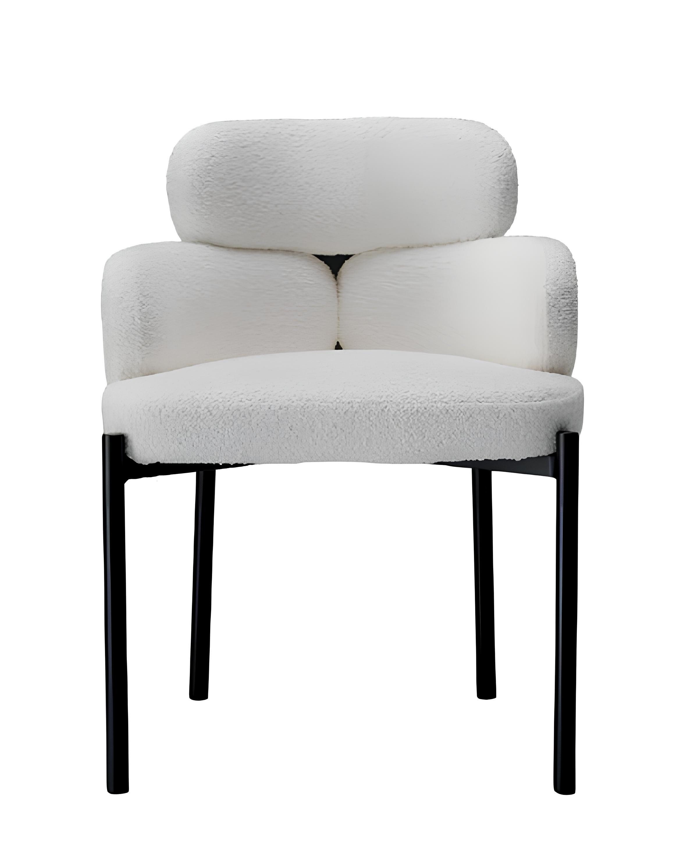 Xlmoebel Esszimmerstuhl Design Esszimmerstuhl Weiß Luxuriöser Metall-Lehnstuhl in modernem, Hergestellt in Europa