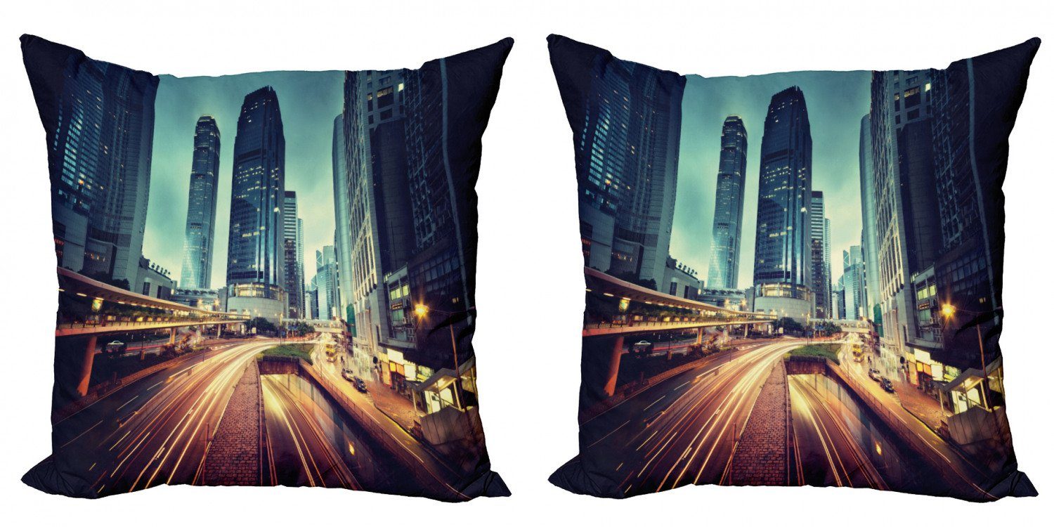 Kissenbezüge Modern Accent Doppelseitiger Digitaldruck, City Abakuhaus Verkehr Hong Modern Kong (2 Stück)