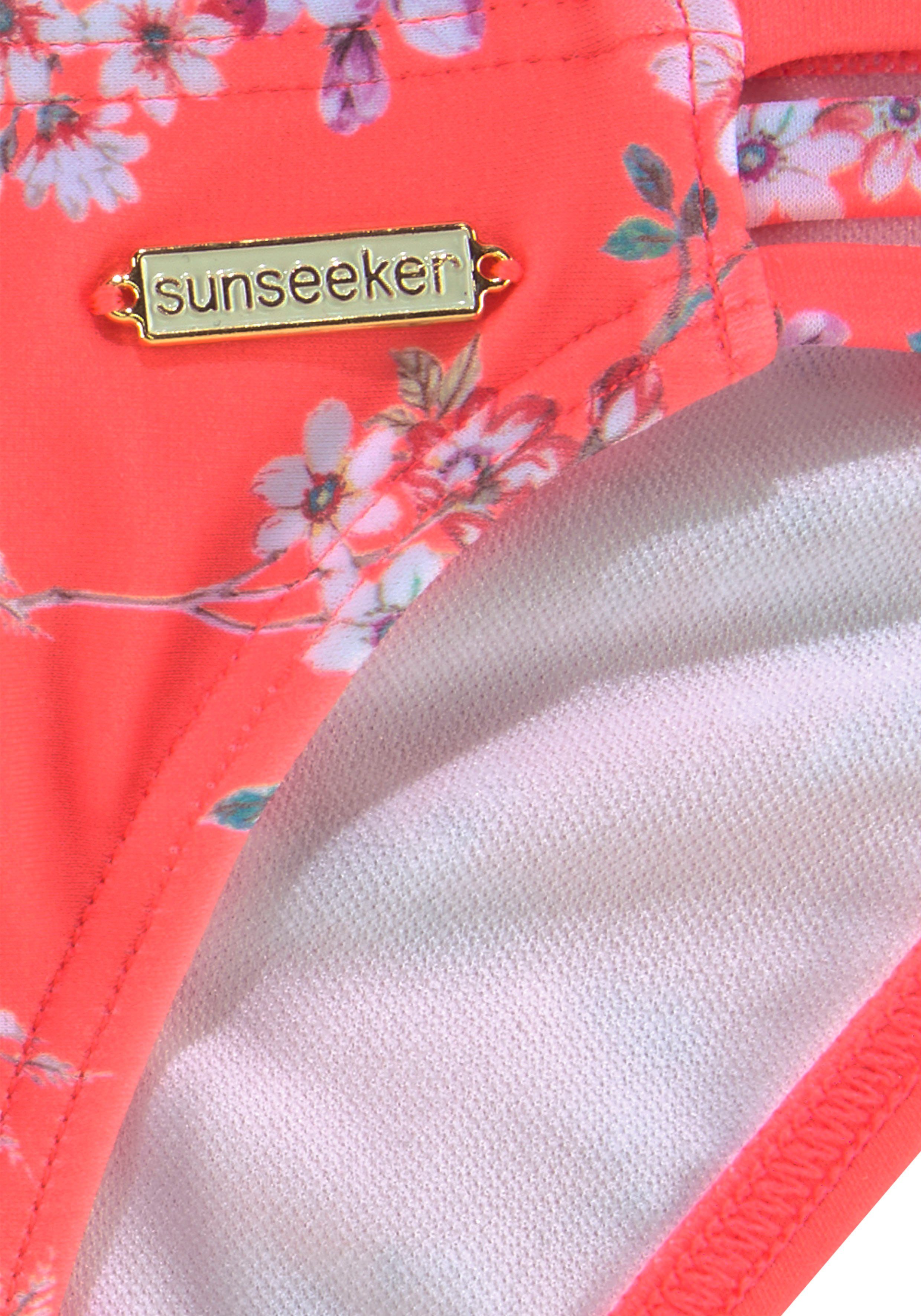 Sunseeker Triangel-Bikini Ditsy Kids mit orange sommerlichem Print
