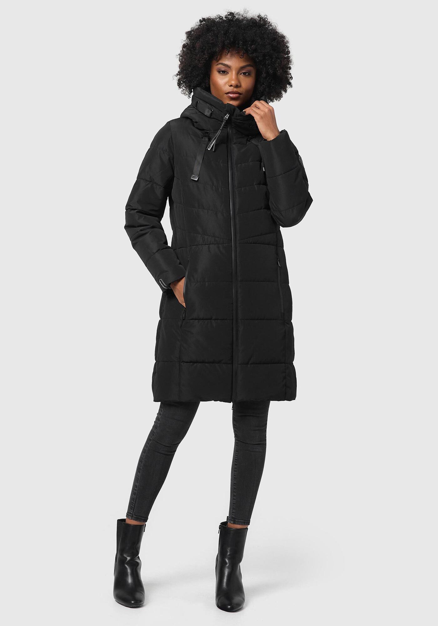 Marikoo Winterjacke Natsukoo XVI Stepp Mantel mit großer Kapuze