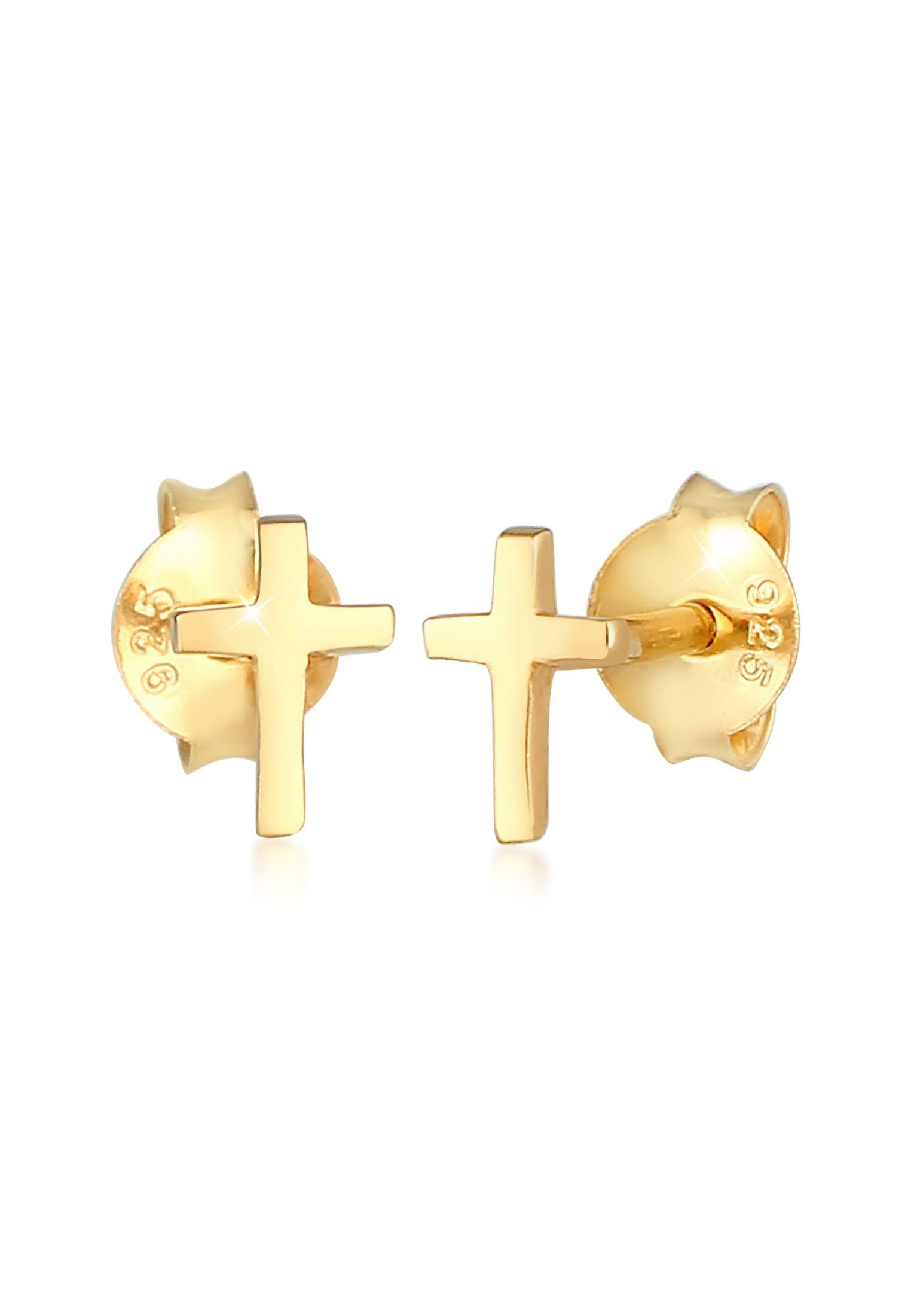 Paar Ohrstecker Kinder Kreuz Religion Glaube 925 Sterling Silber
