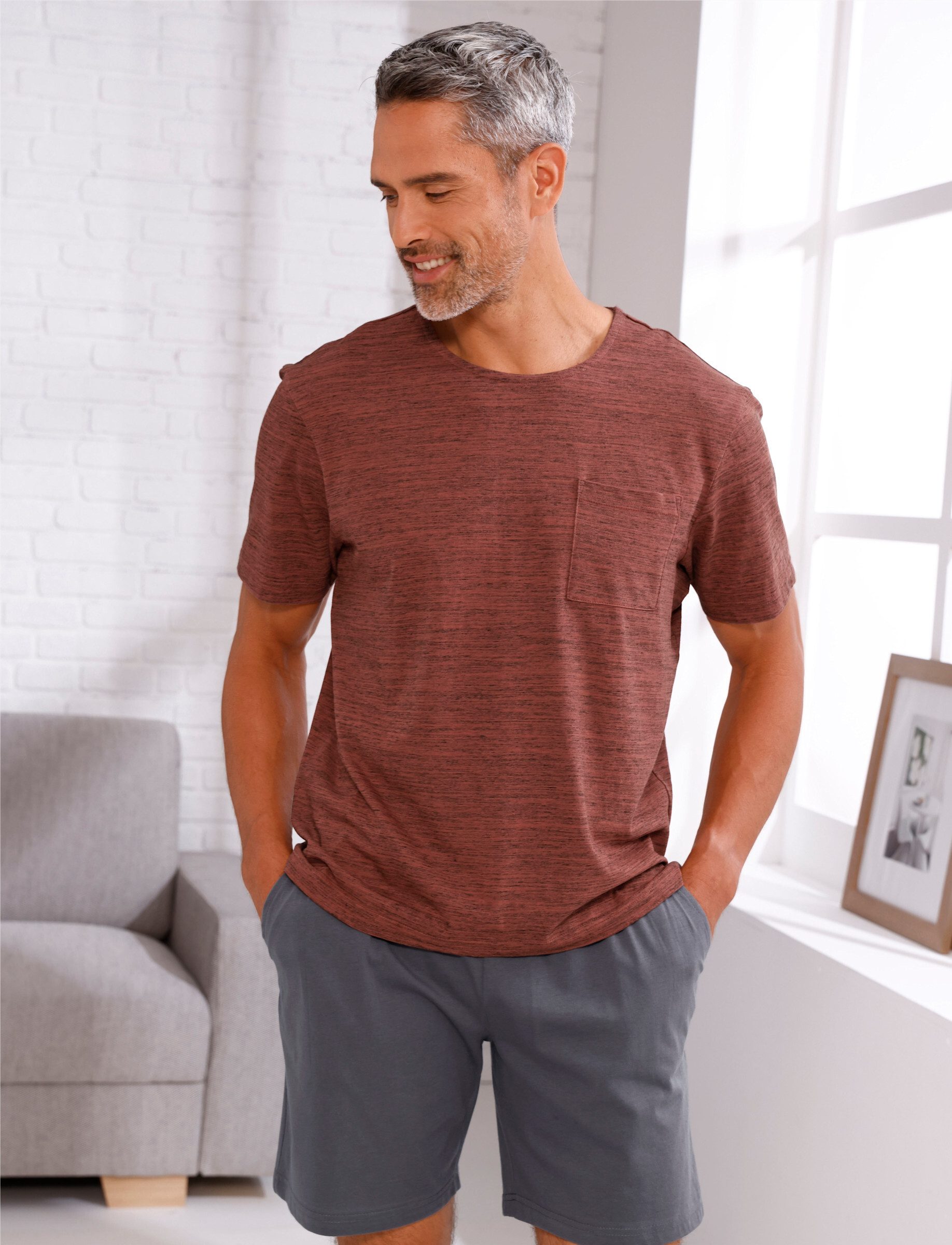 Sieh an! Schlafanzug Schlafanzug-Shirt Kurzarm