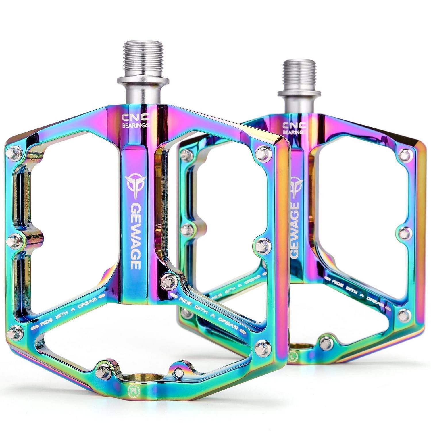 LuxusKollektion Plattformpedale Rennrad-/MTB-Pedale 3 Lager CNC Alu 9/16" Flat