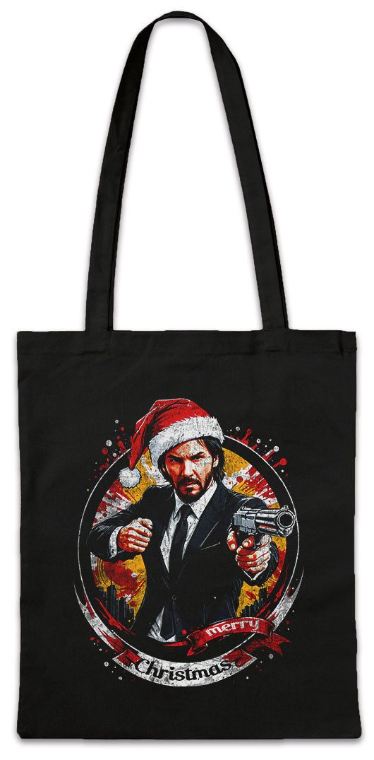 Urban Backwoods Beuteltasche Merry John Christmas Stofftasche Happy Santa X-Mas Claus Wick (1-tlg), Weihnachten Weihnachtsmann Nikolaus Winston