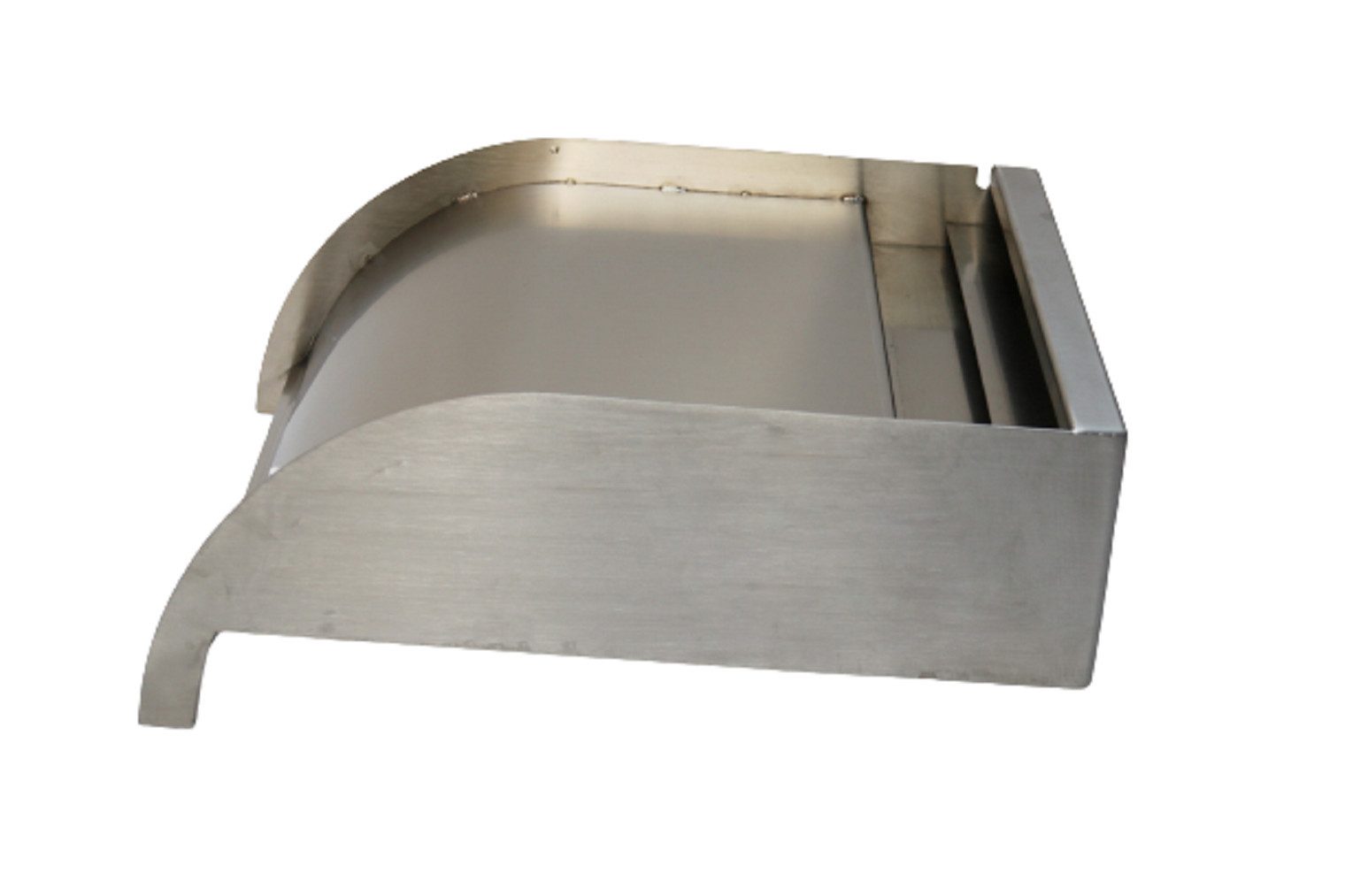 Jürgen Bocker - Gartenambiente Wasserfall Wasserfall Mambo 60 cm abgerundet Edelstahl matt LED Wasserauslauf, 60,00 cm Breite