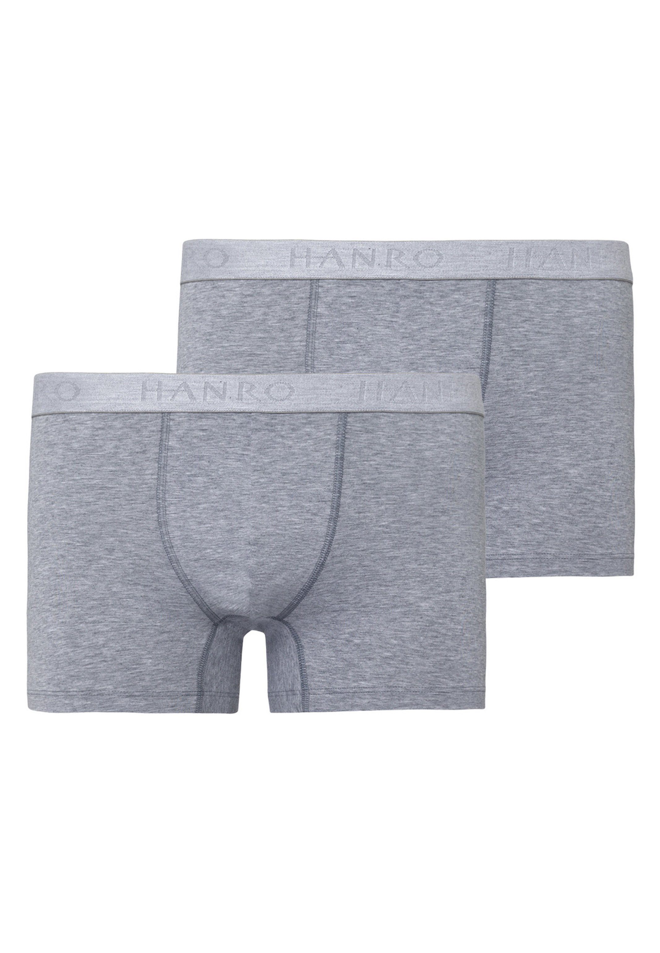 Hanro Retro Boxer 2er Pack Cotton Essentials (Spar-Set, 2-St) Retro Short / Pant - Baumwolle - Ohne Eingriff - Light Melange
