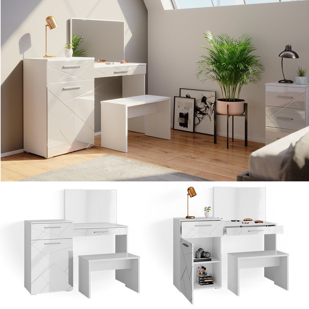 Vicco Schminktisch Irma, Weiß, 135 cm günstig online kaufen