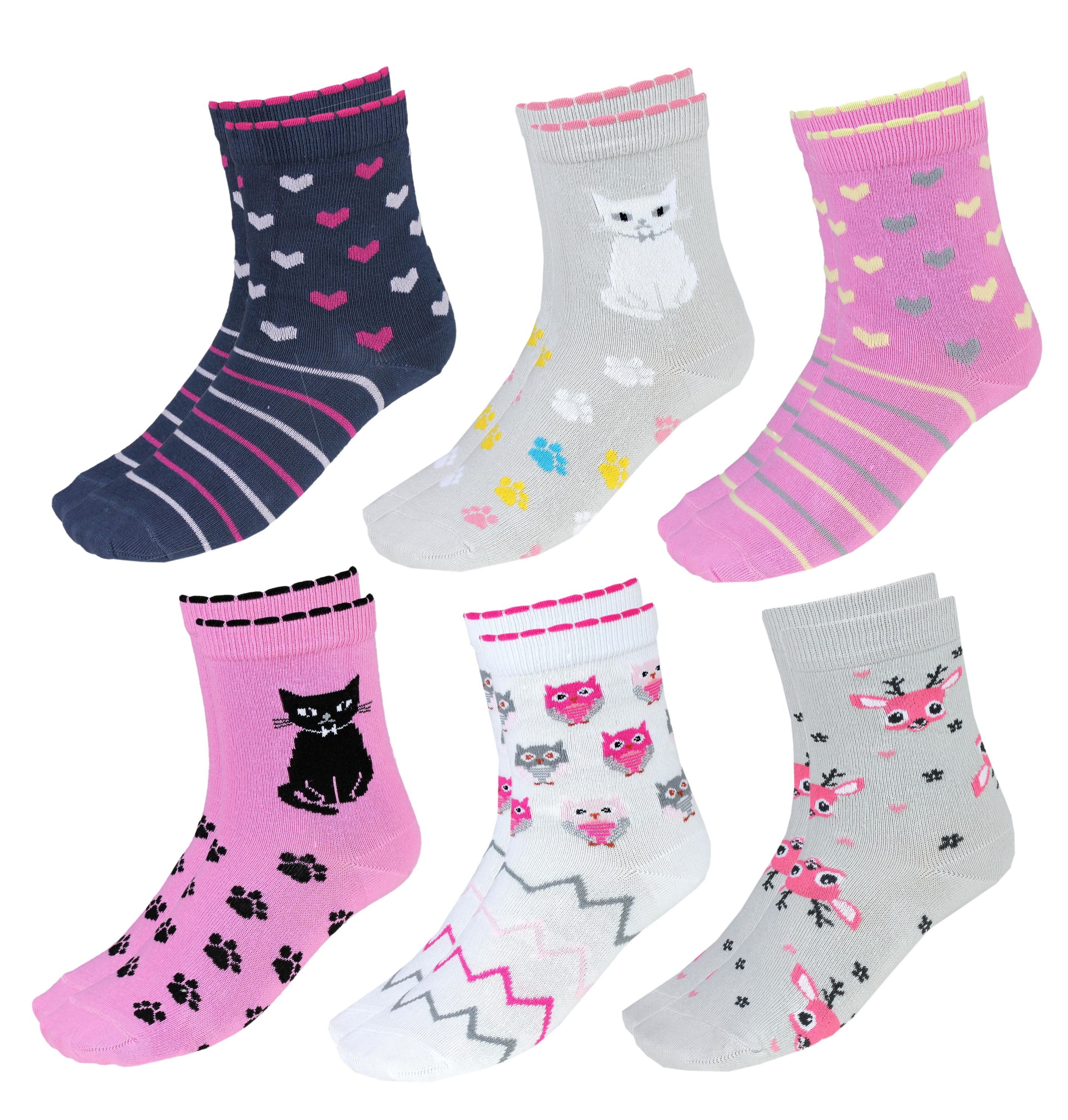 TupTam Freizeitsocken TupTam Kinder Socken Bunt Gemustert 6er Pack für Mädchen und Jungen
