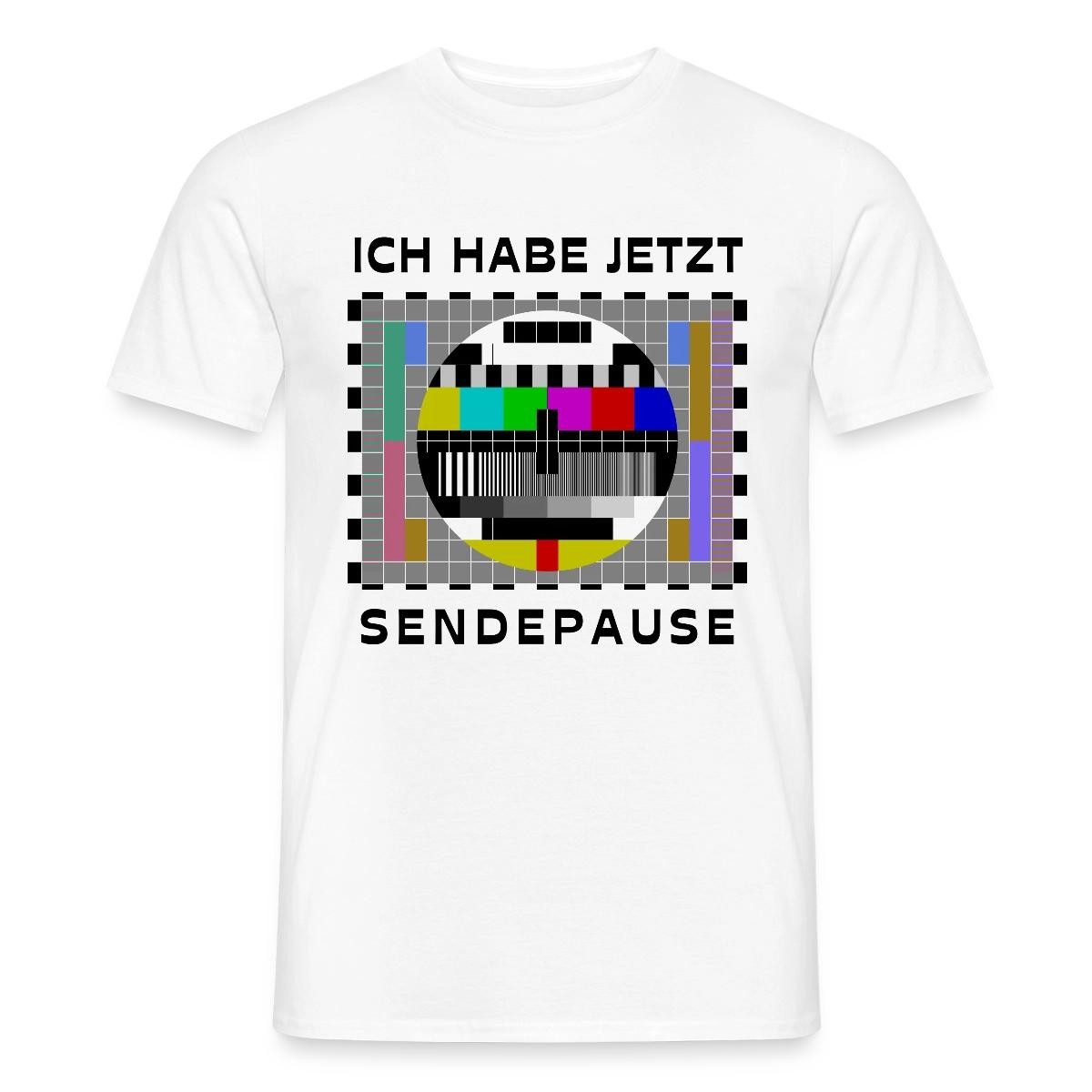 Spreadshirt T-Shirt Ich habe jetzt Sendepause Retro Testbild 80er 90er Kostüm Männer T-Shi (1-tlg)