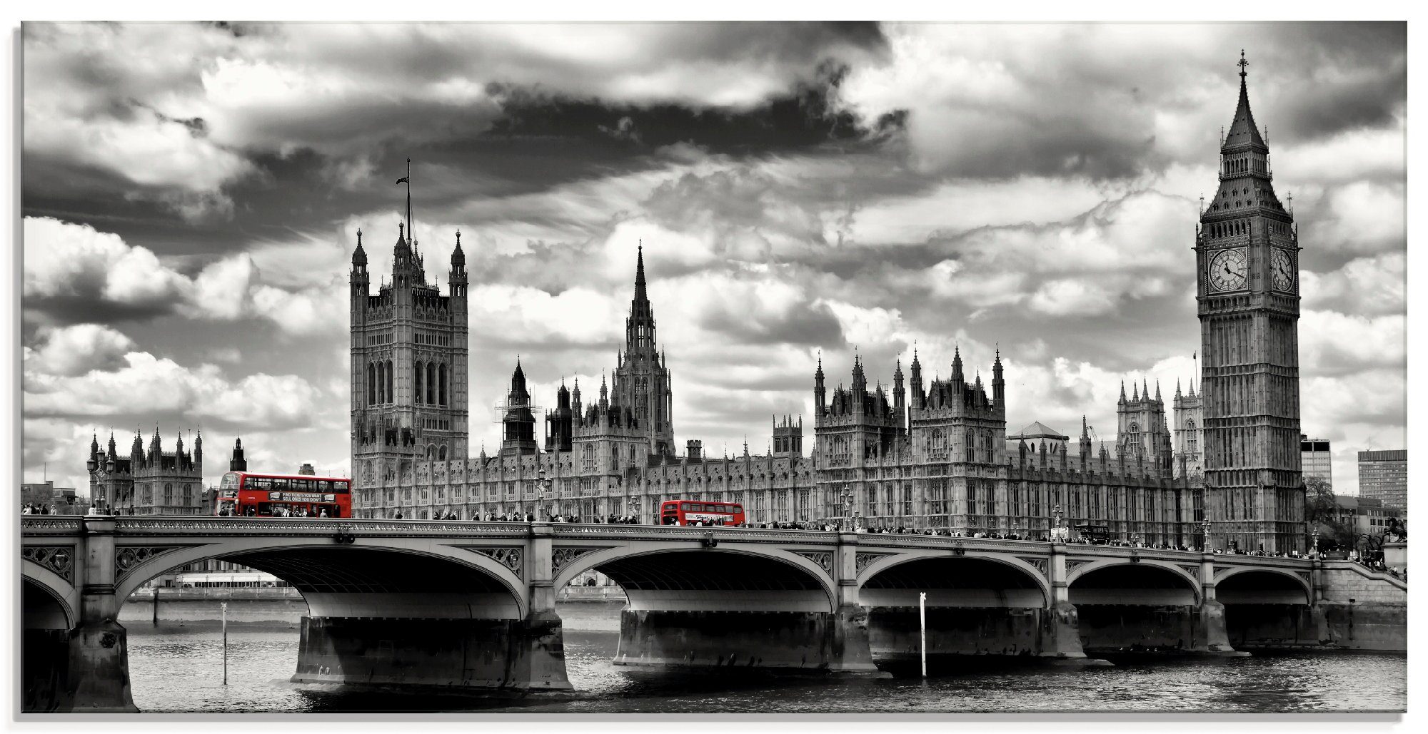 St), Größen Artland (1 Westminster Großbritannien London Buses, Bridge Red Glasbild in & verschiedenen