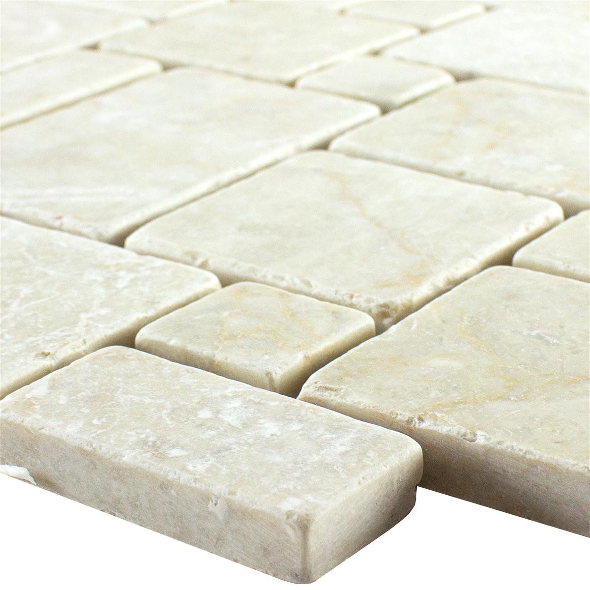 Mosafil Mosaikfliesen Naturstein Marmor Mosaikfliesen Kilkenny, Marmor 30.500x30.500, cream, Rutschfest