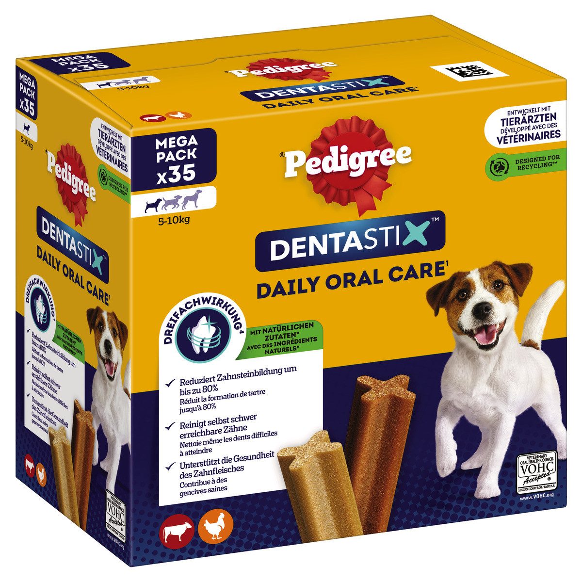 Pedigree DENTASTIX Daily Care Multipack für kleine Hunde 4 x 35 Stück, Snack für: Hund