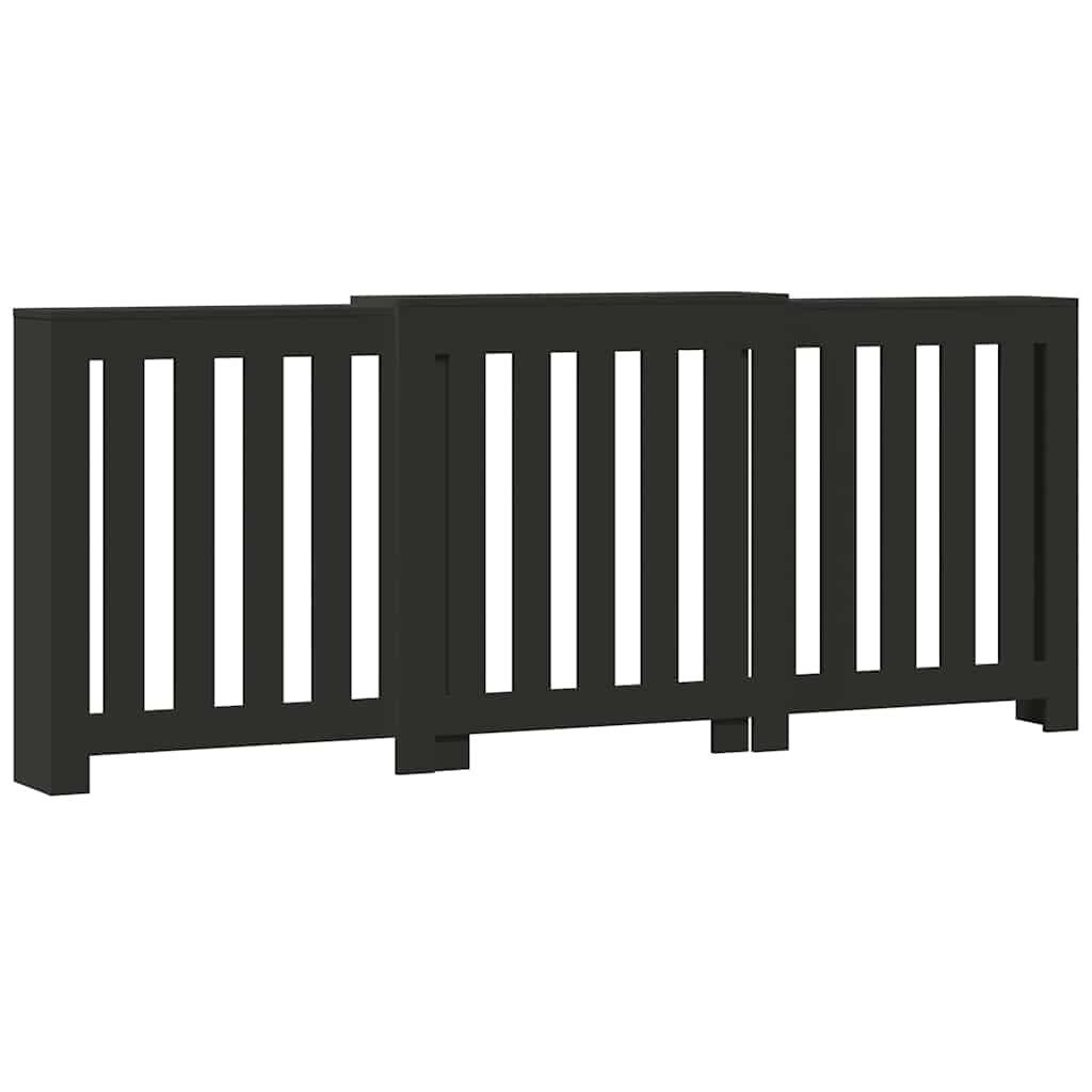 vidaXL Heizkörper Heizkörperverkleidung Schwarz 205x21,5x83,5 cm Holzwerkstoff