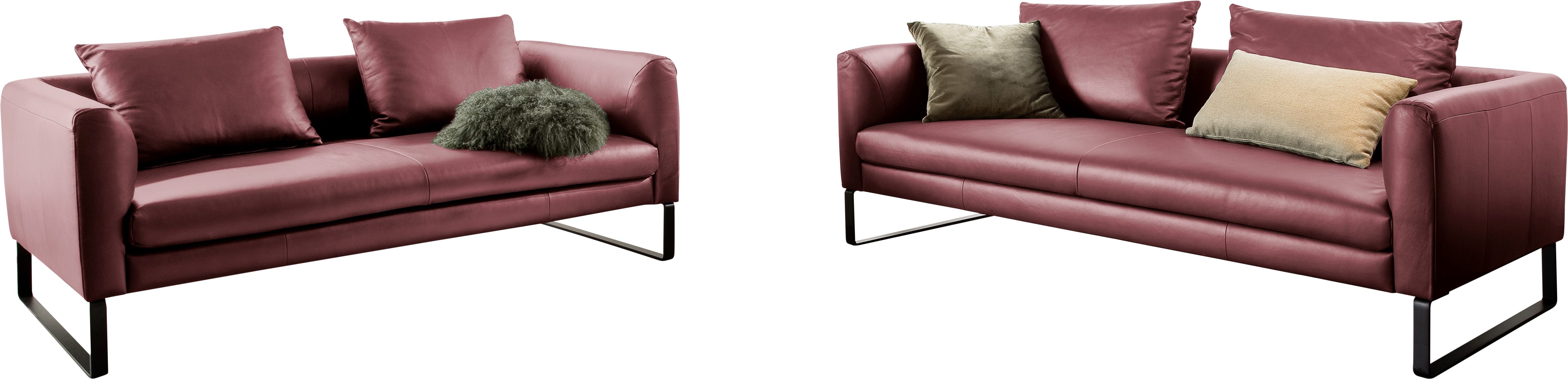 3C Candy Sofa Avola bequem und elegantes Leder-Sofaset, tolle Verarbeitungsdetails, Garnitur: Sofaset bestehend aus 2,5-Sitzer und 3-Sitzer