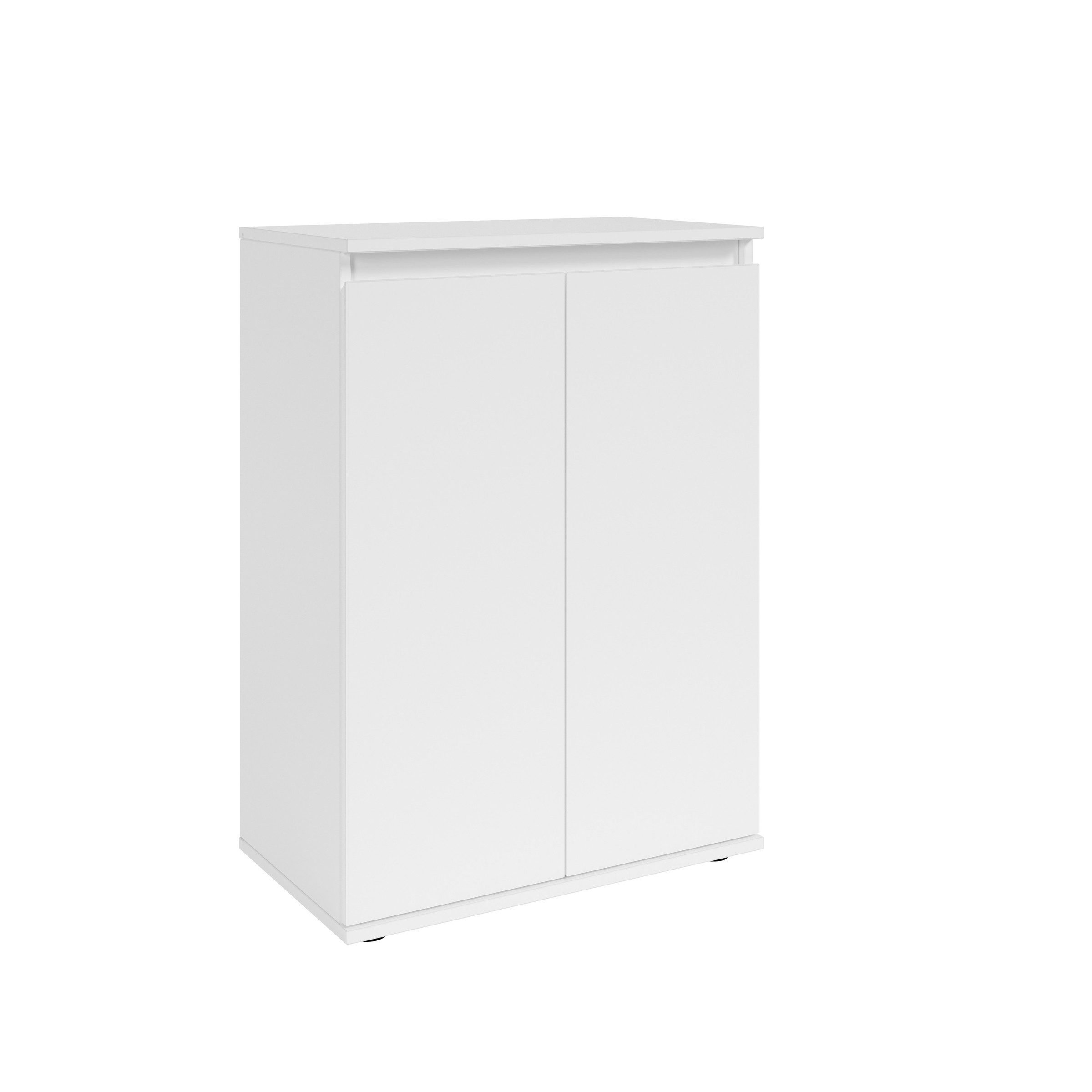 PREISBRECHER Kommode Brest, 2 Türen, 1 Boden, in weiß - 60x84x35cm (BxHxT)